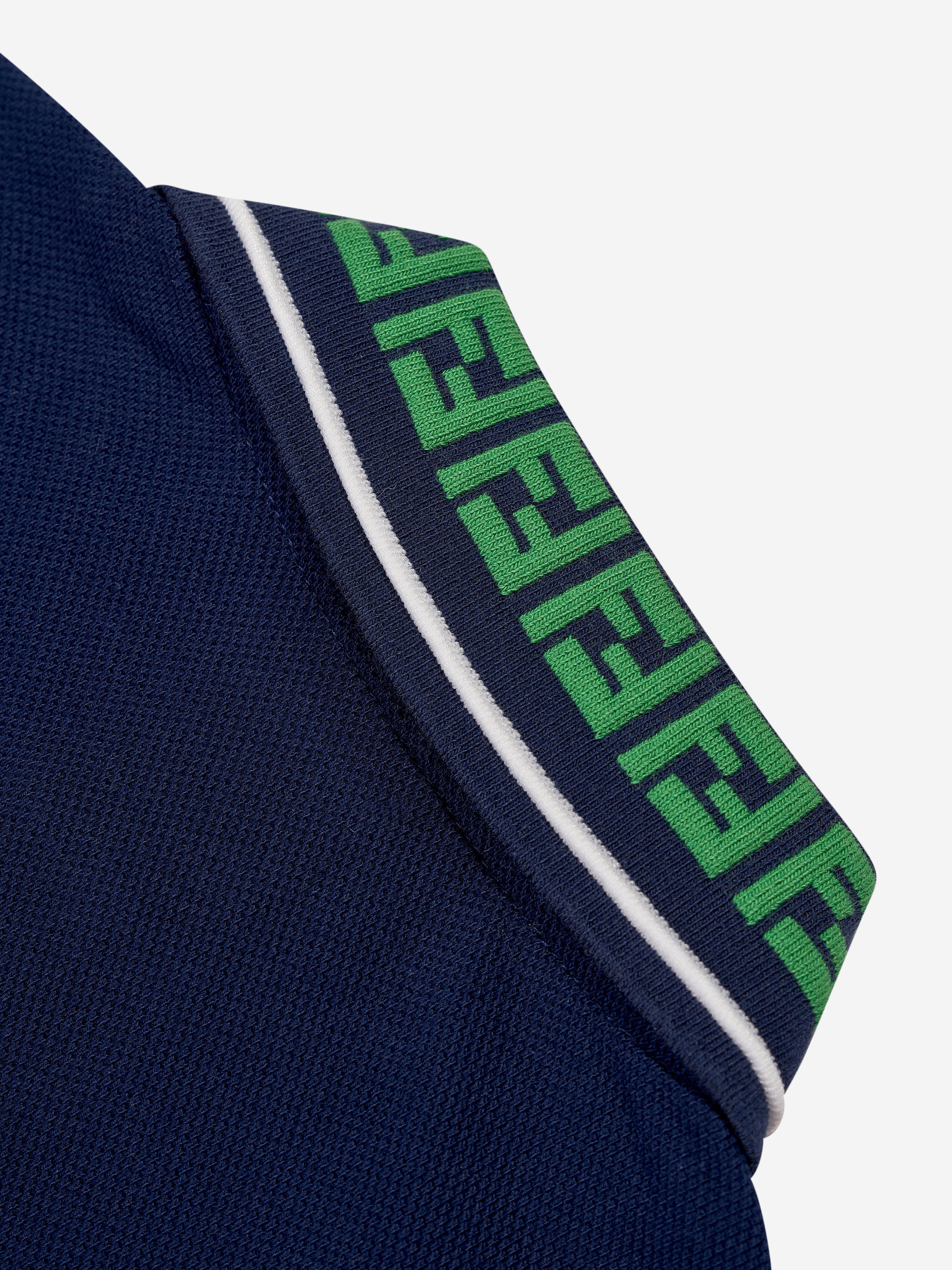 Boys FF Logo Polo Shirt in Navy
