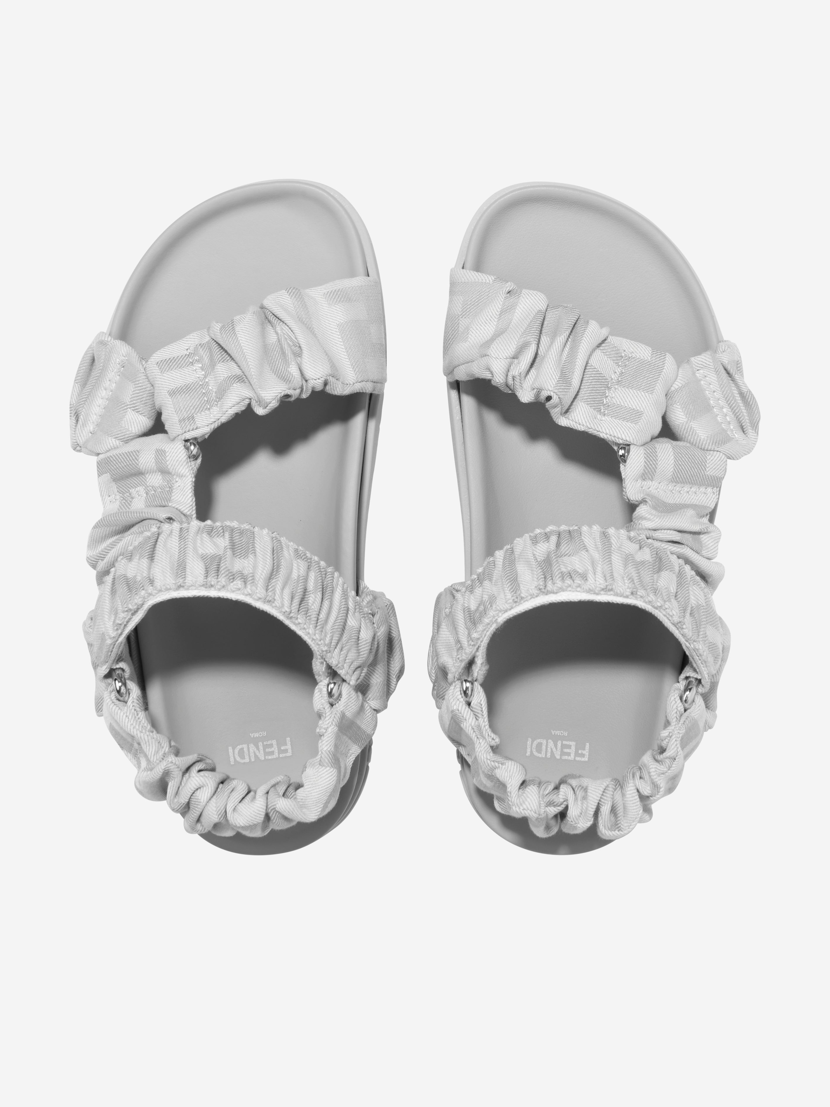 Kids FF Logo Sandals in Grey