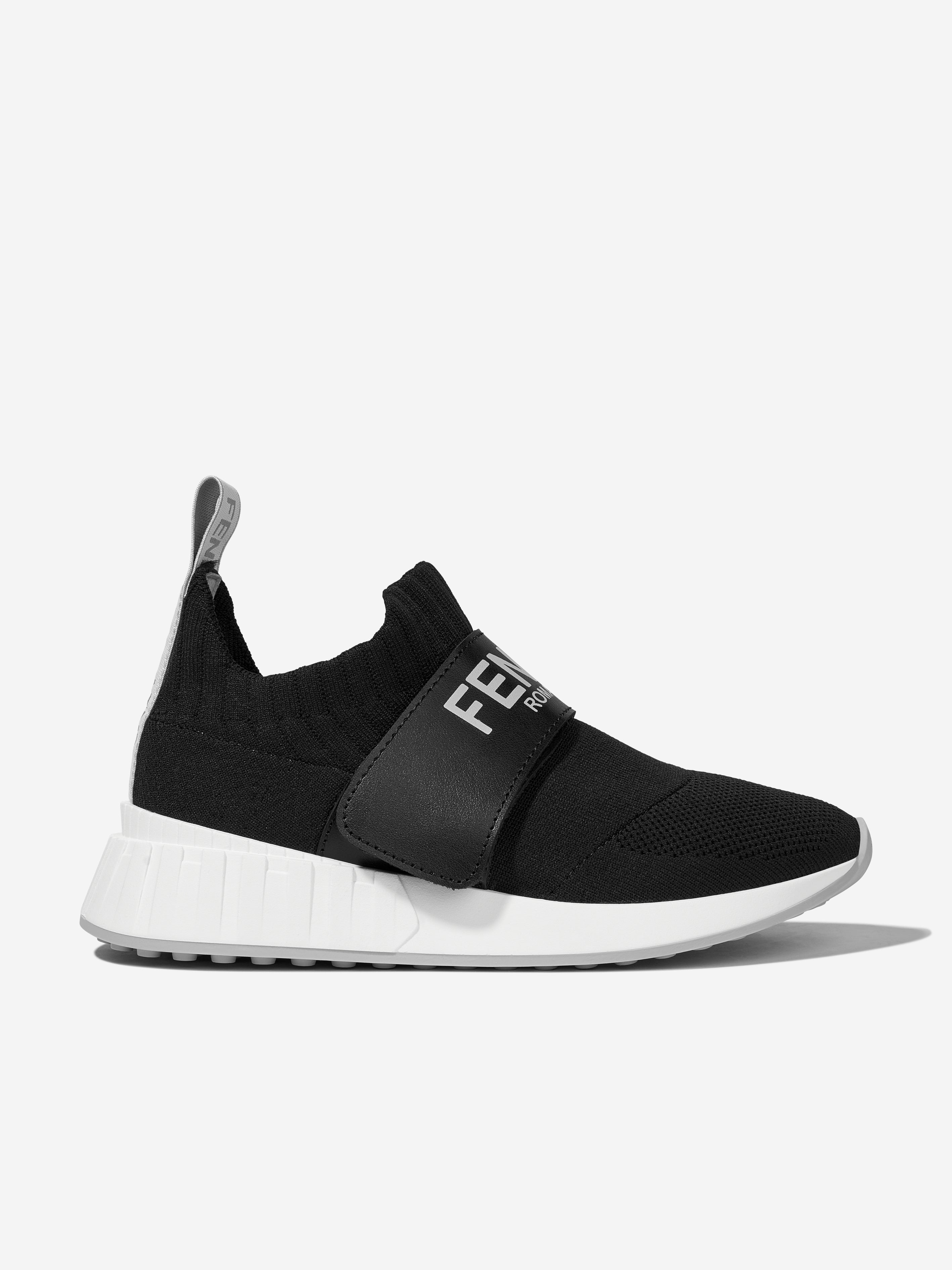 Kids Logo Slip On Trainers in Black