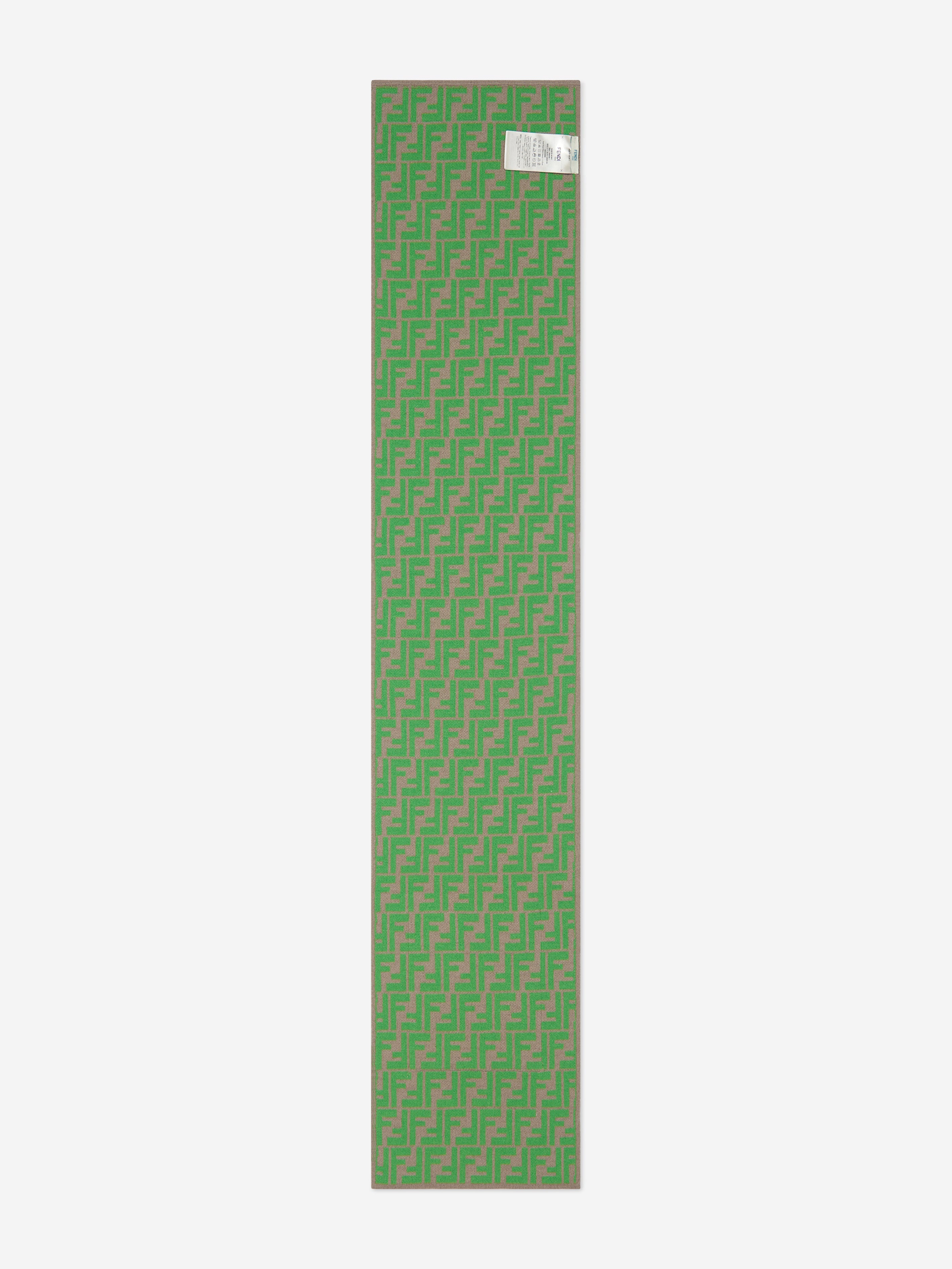 Kids Reversible FF Logo Scarf in Beige