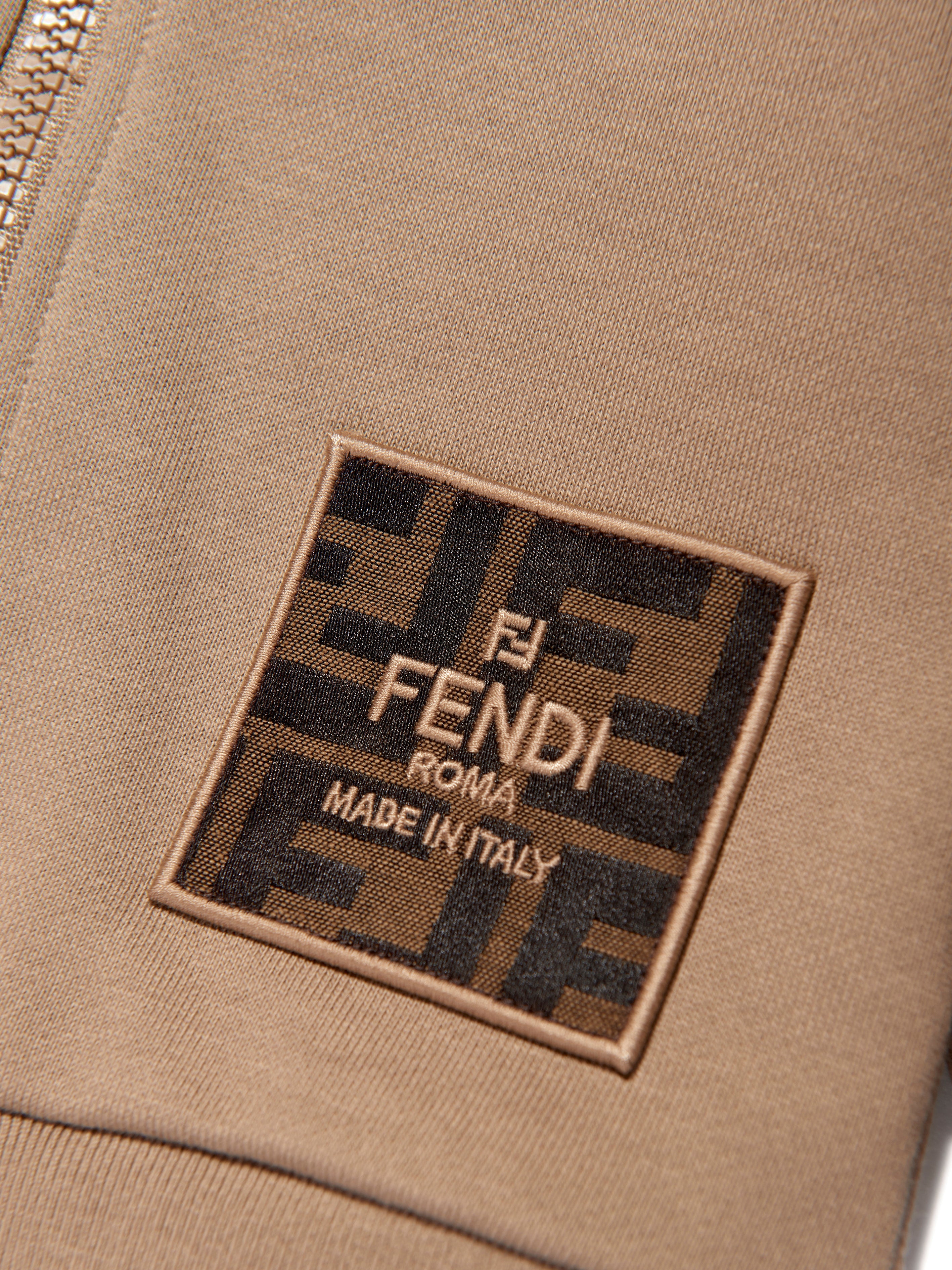 Baby Logo Patch Zip Up Top in Beige