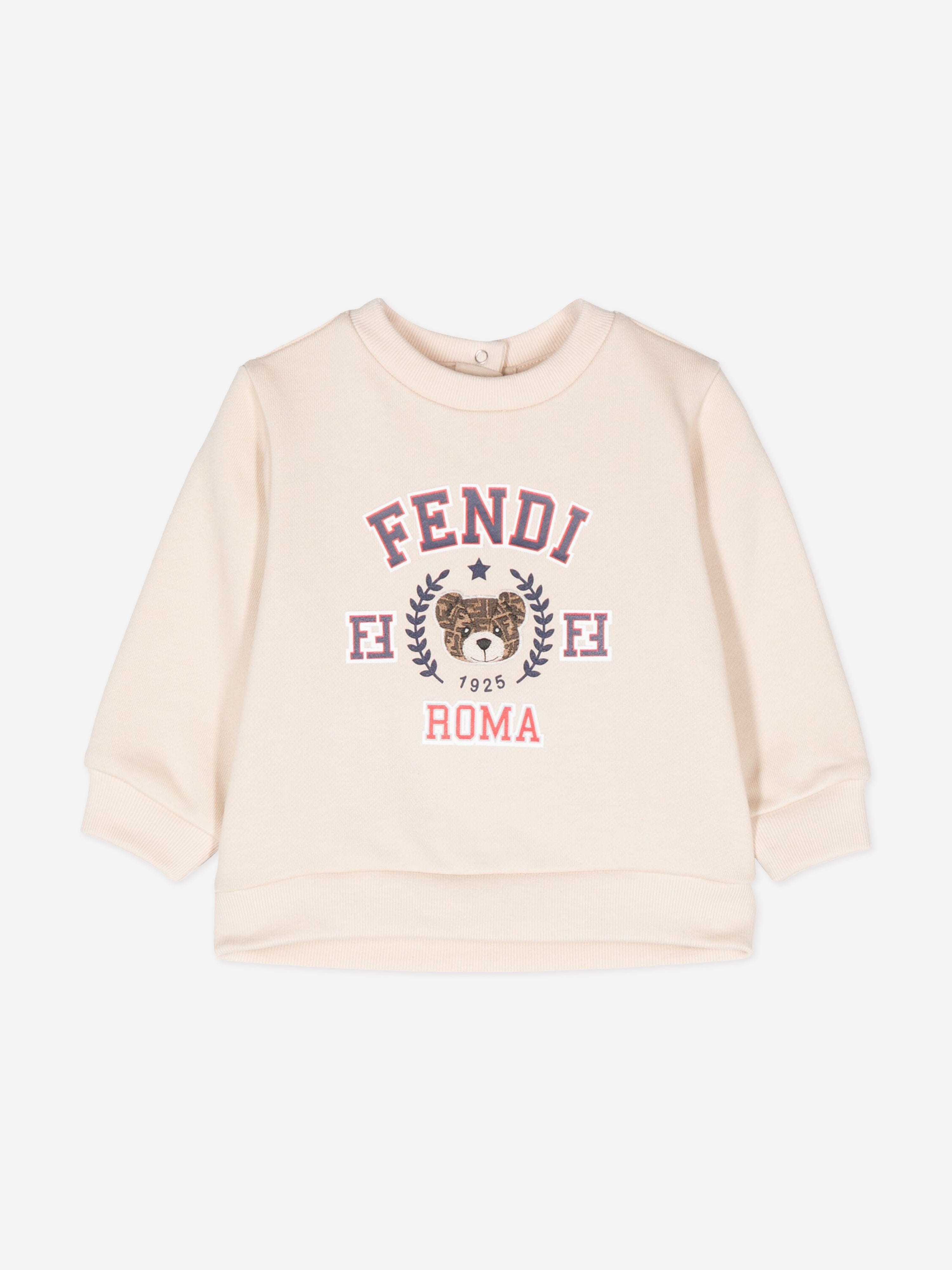 Fendi Baby Logo Sweatshirt in Beige