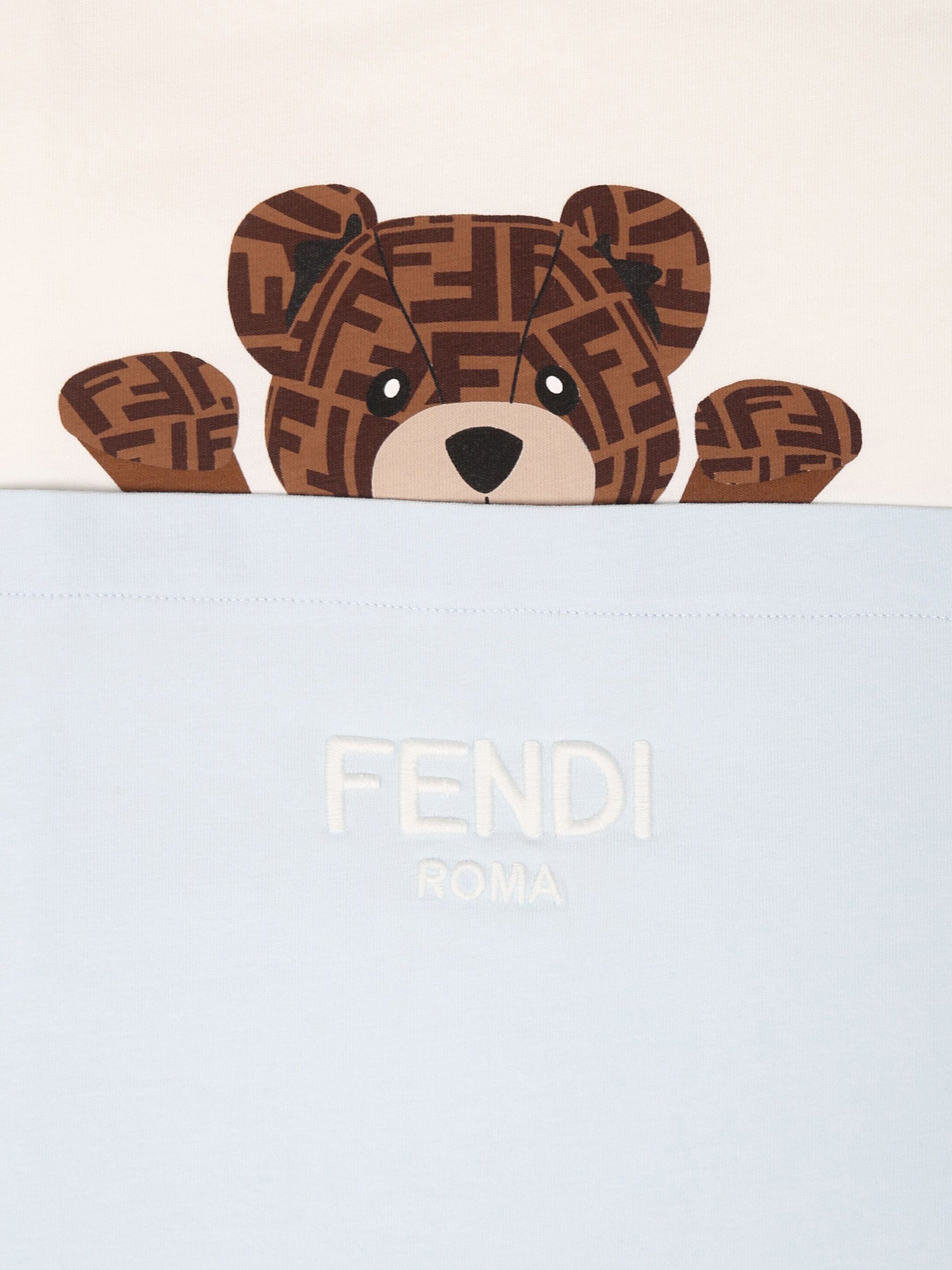 Baby Boys Bear Logo Blanket in Blue (85cm)