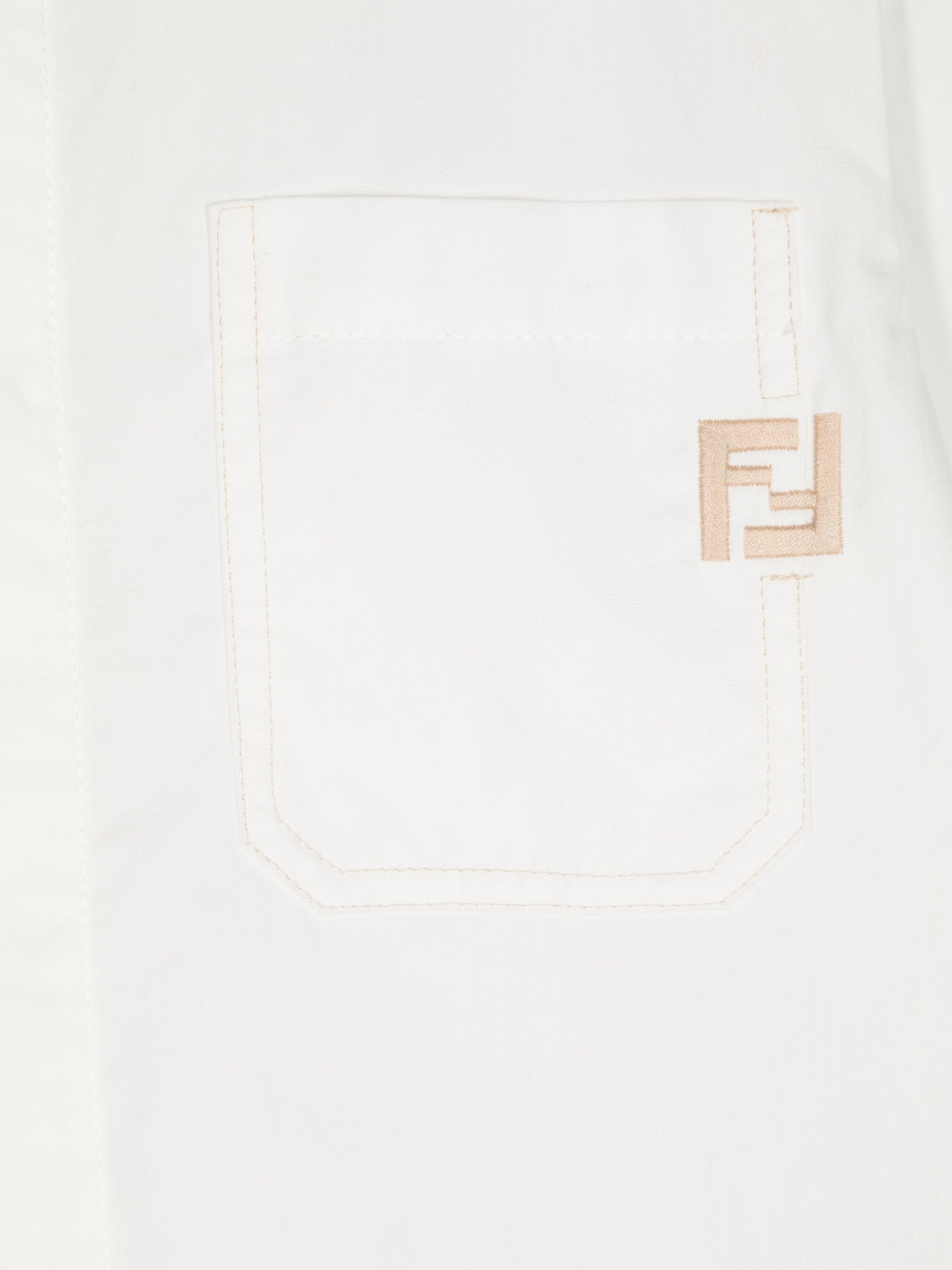 Boys Cotton Logo Shirt in White