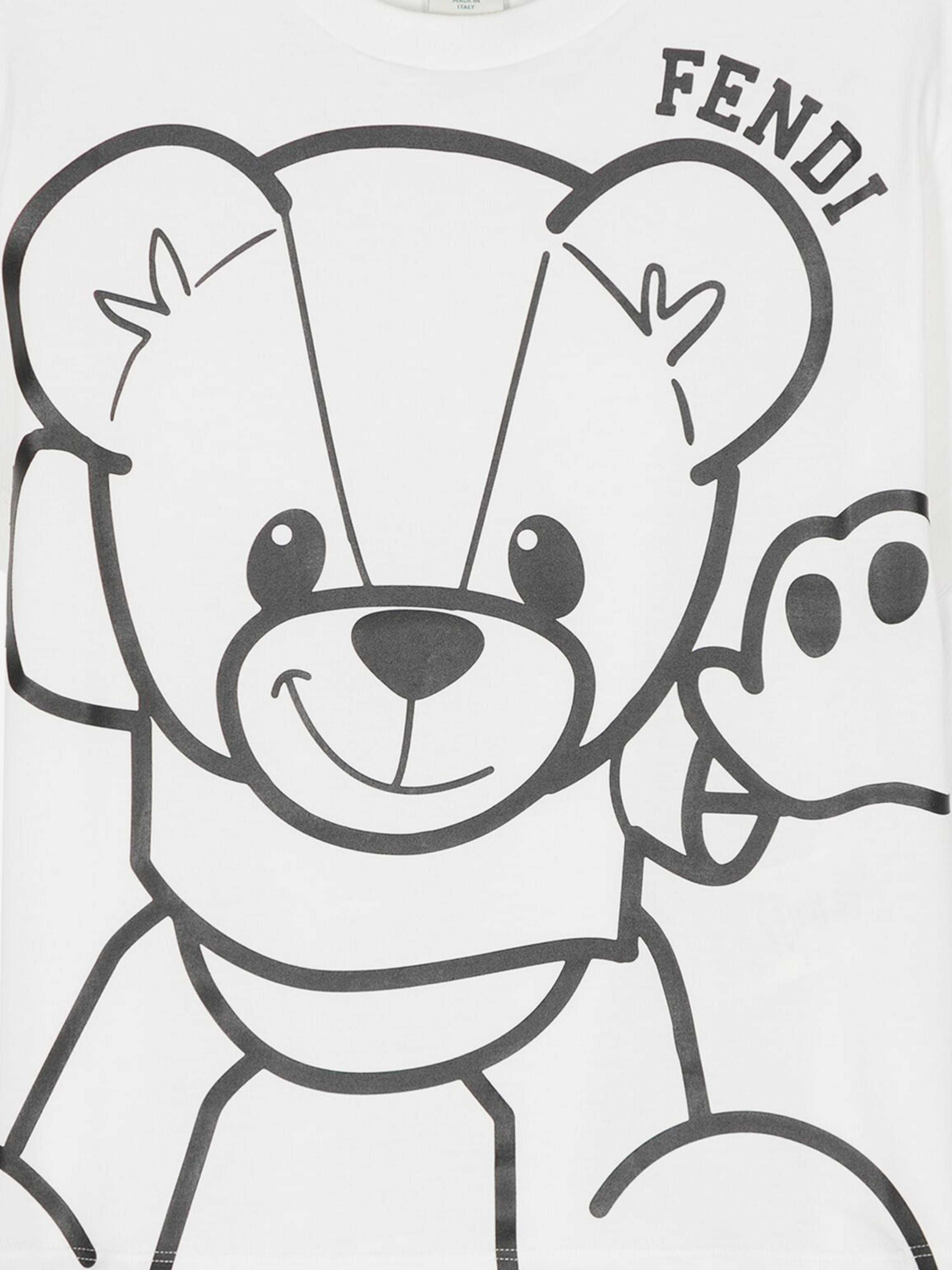 Kids Teddy Bear T-Shirt in White