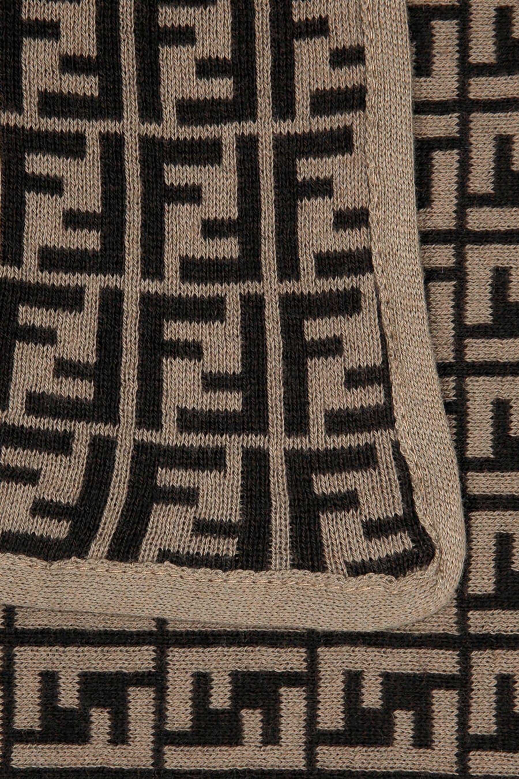 Baby Cotton And Cashmere Logo Blanket in Brown