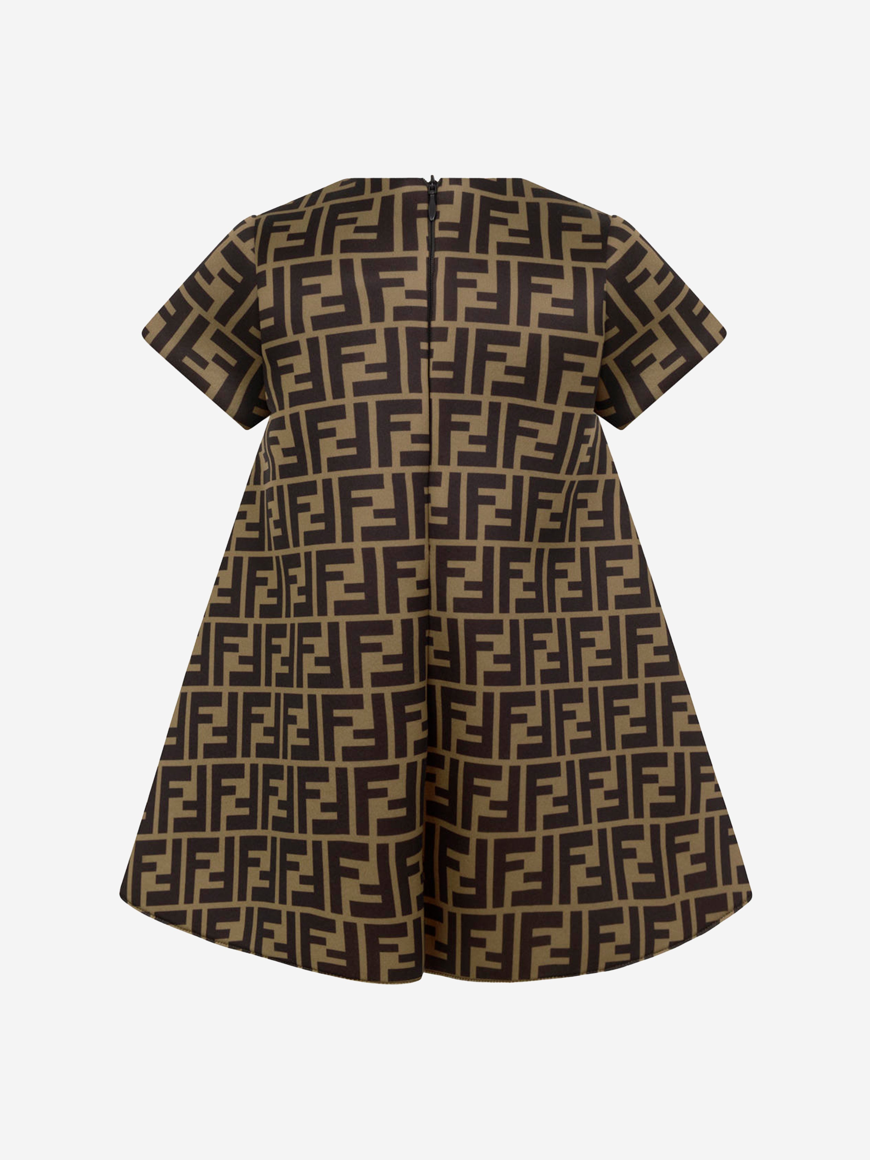 Baby Girls FF Logo Dress in Brown
