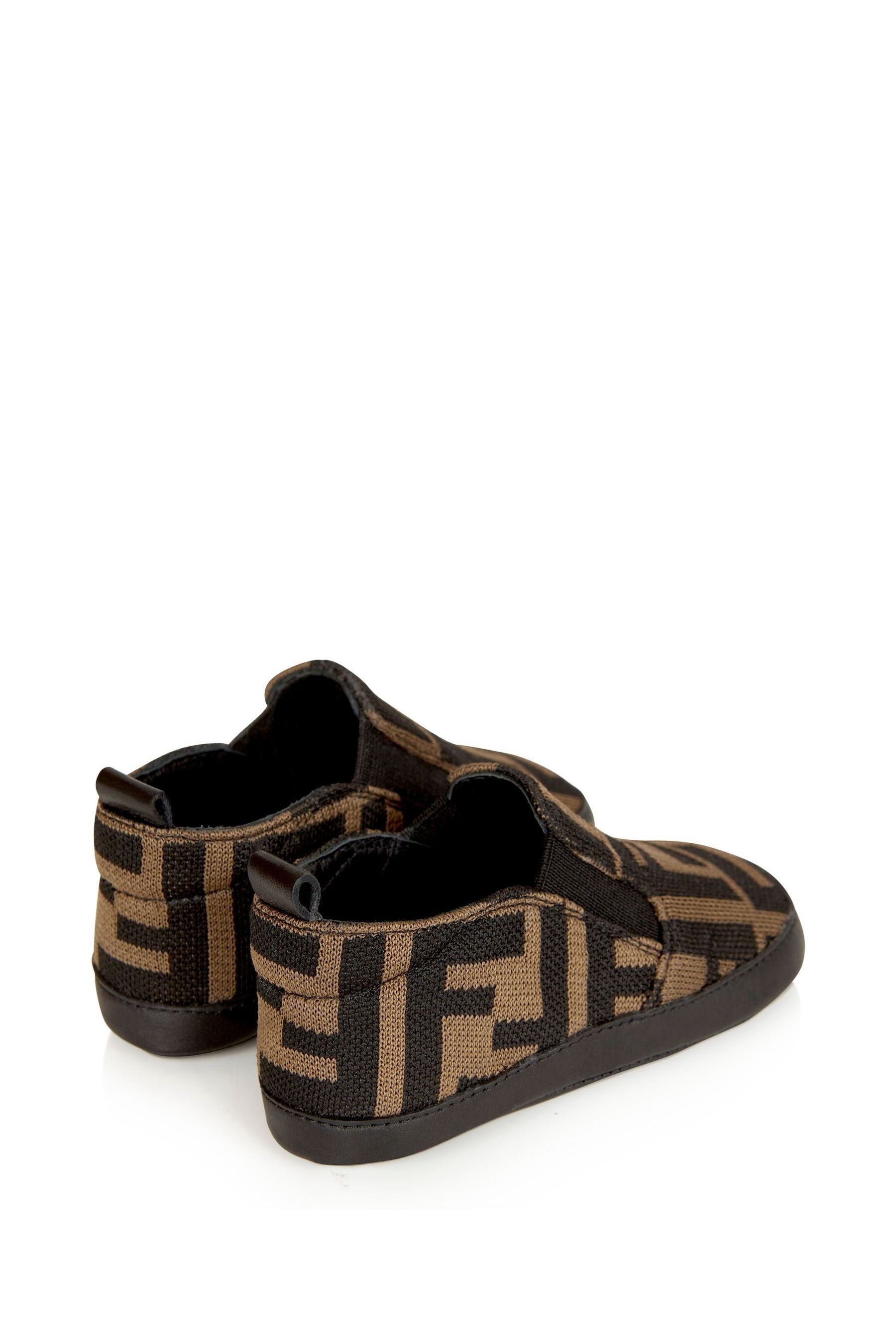 Baby Boys FF Logo Slip On Shoes in Brown