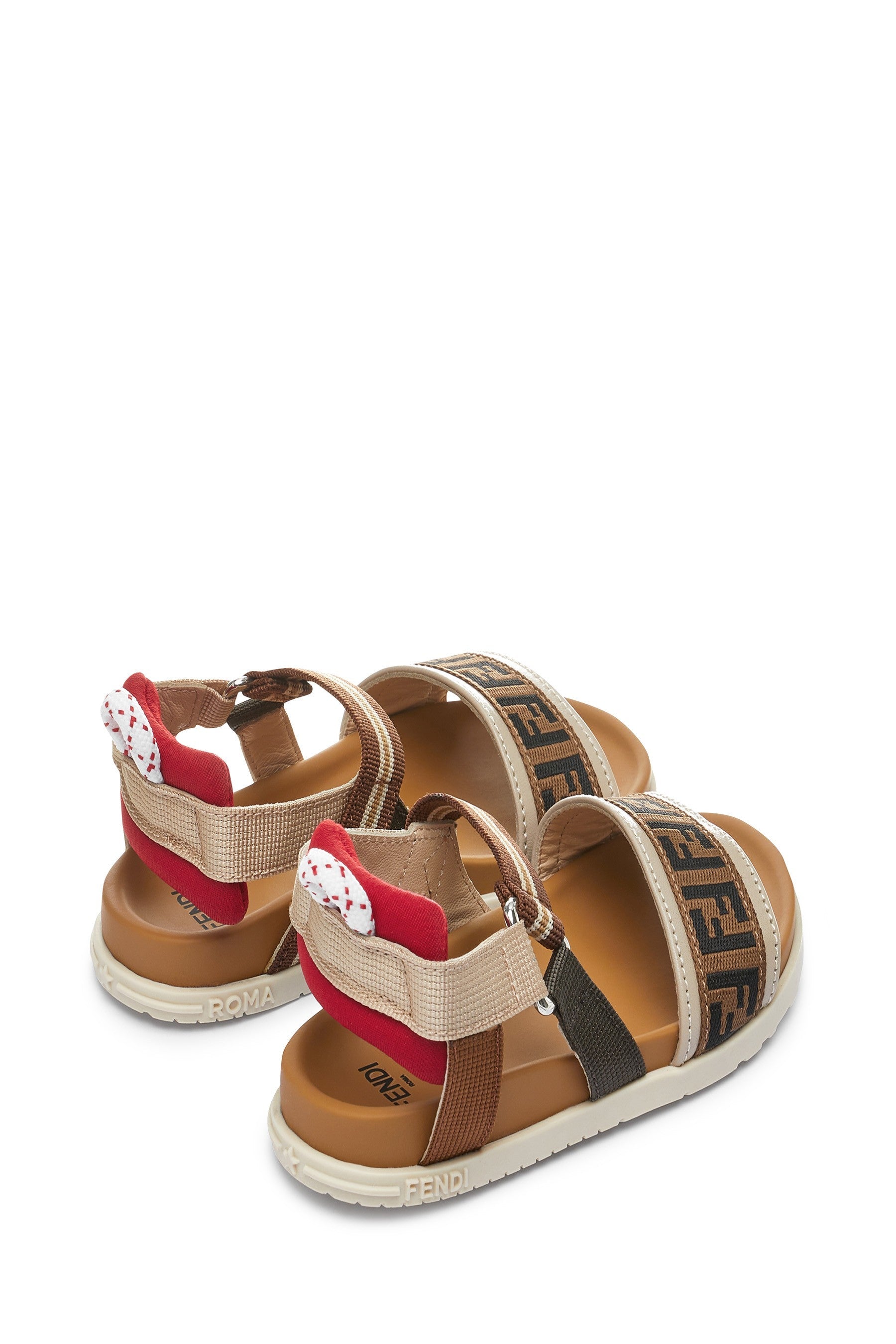 Kids FF Logo Sandals in Beige