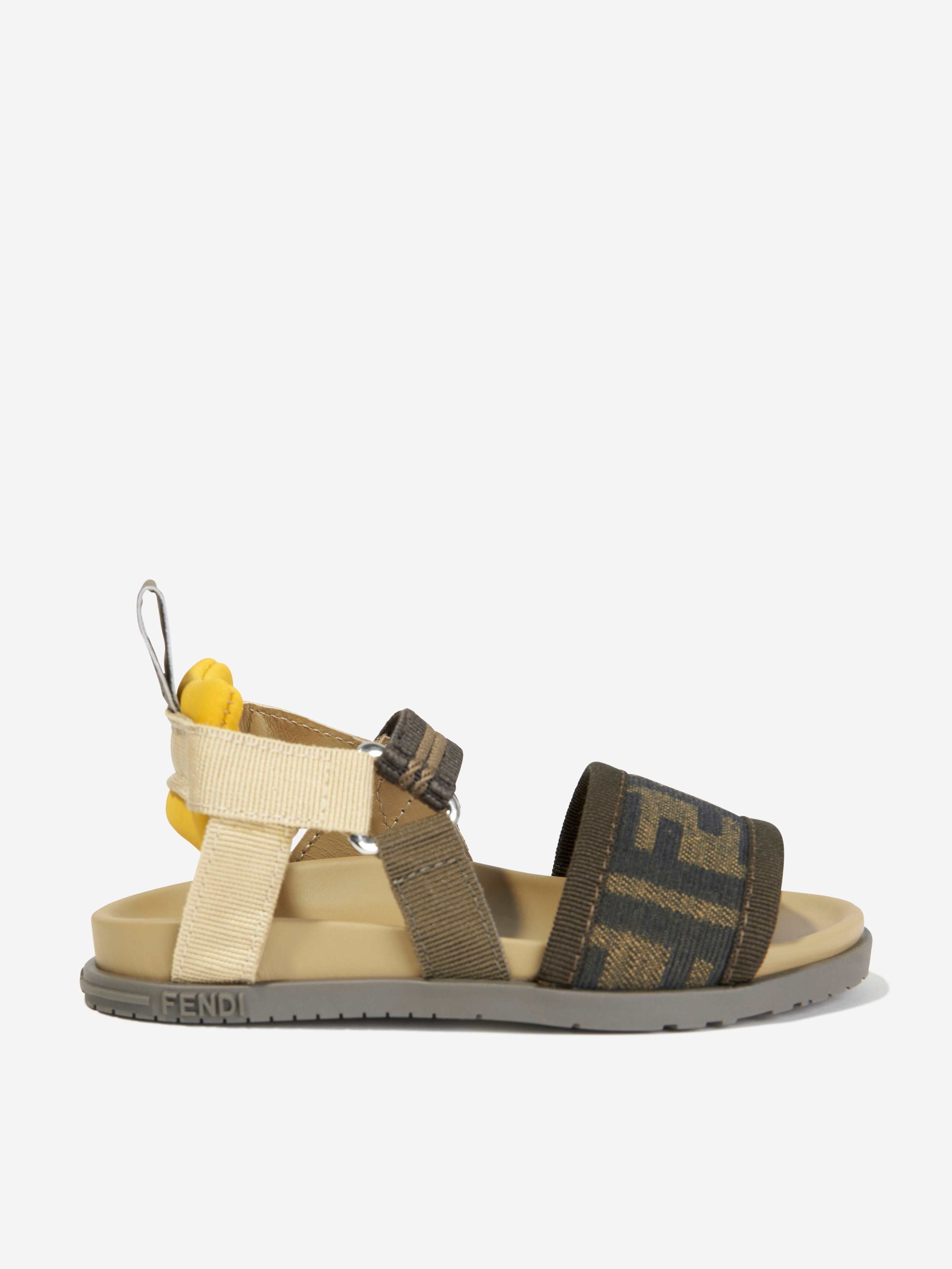 Kids FF Logo Sandals in Brown