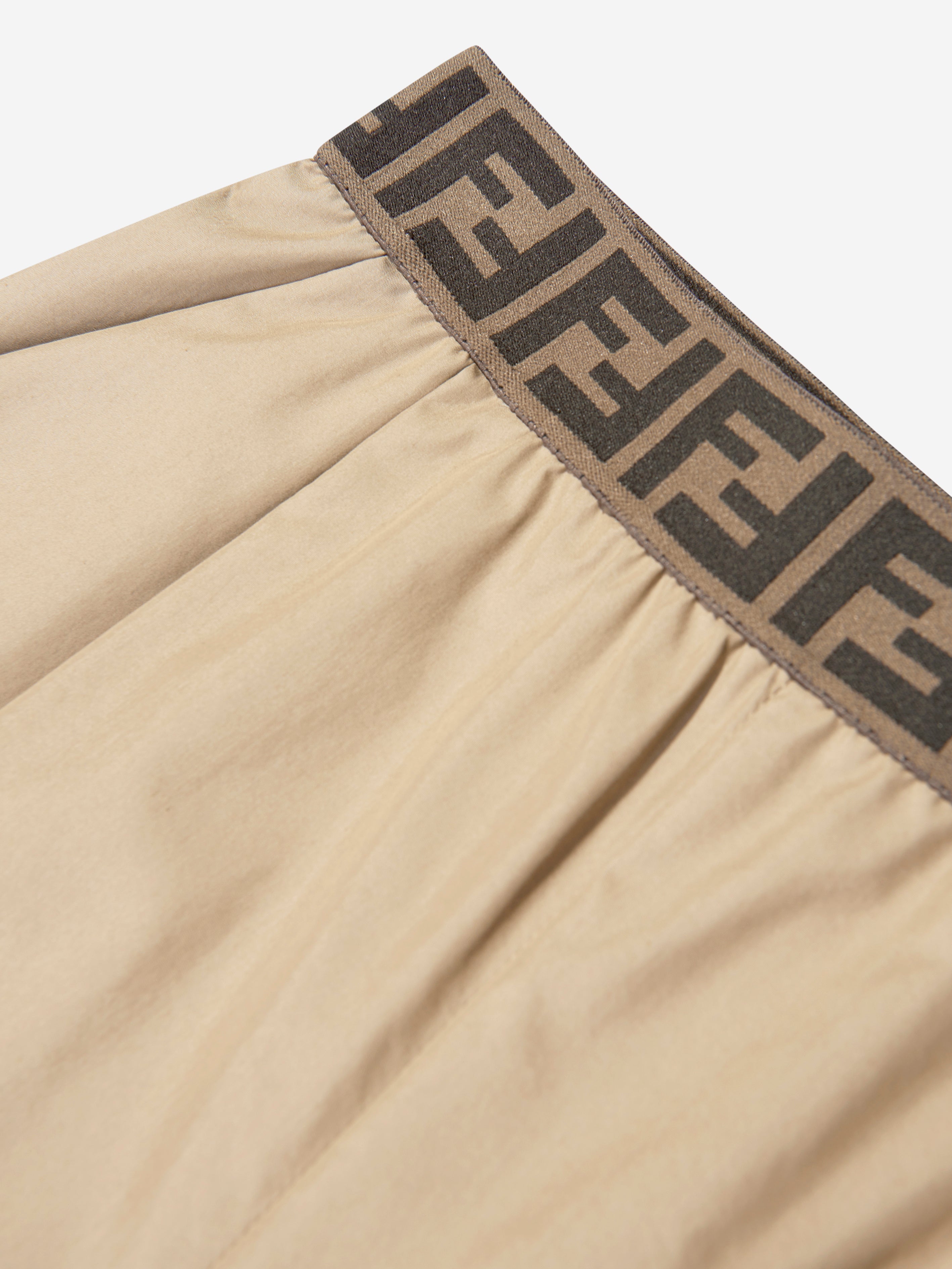 Girls Wide Leg Trousers in Beige