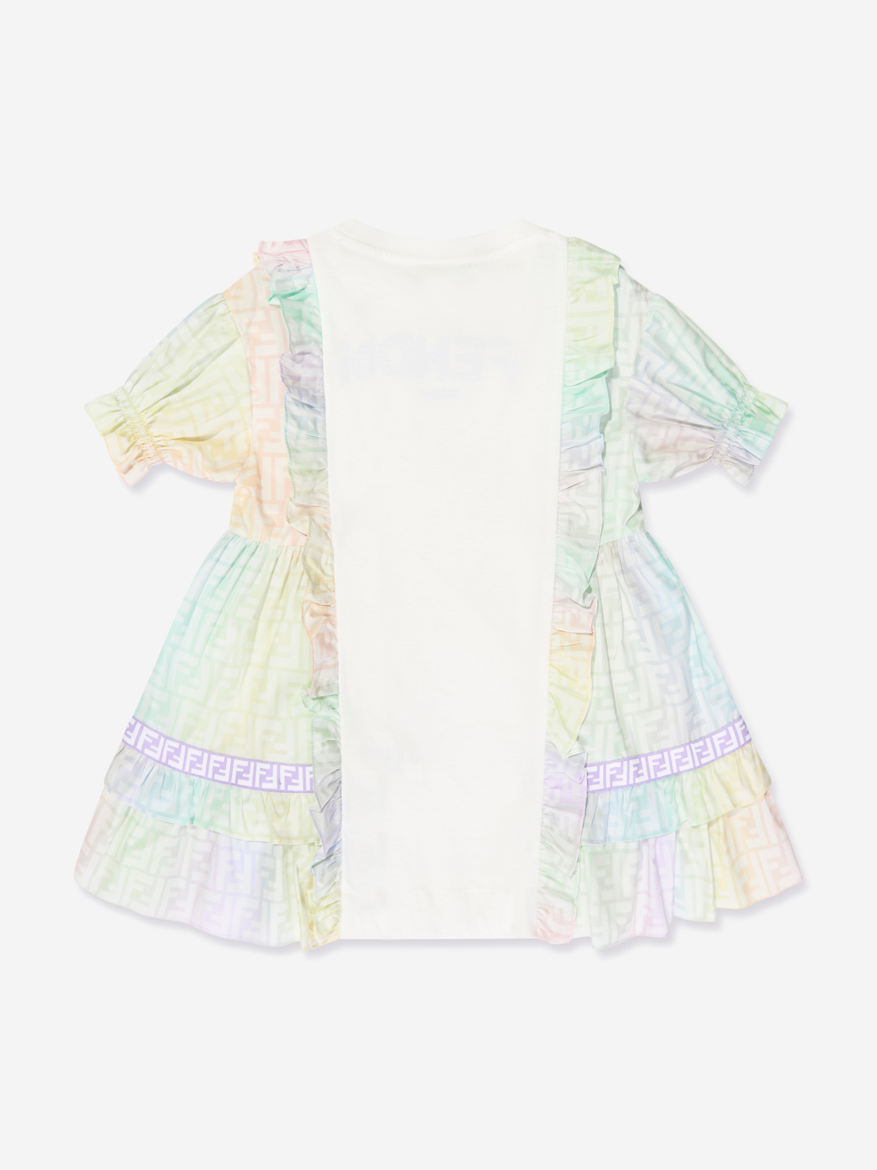 Girls FF Logo Metaverse Dress in White