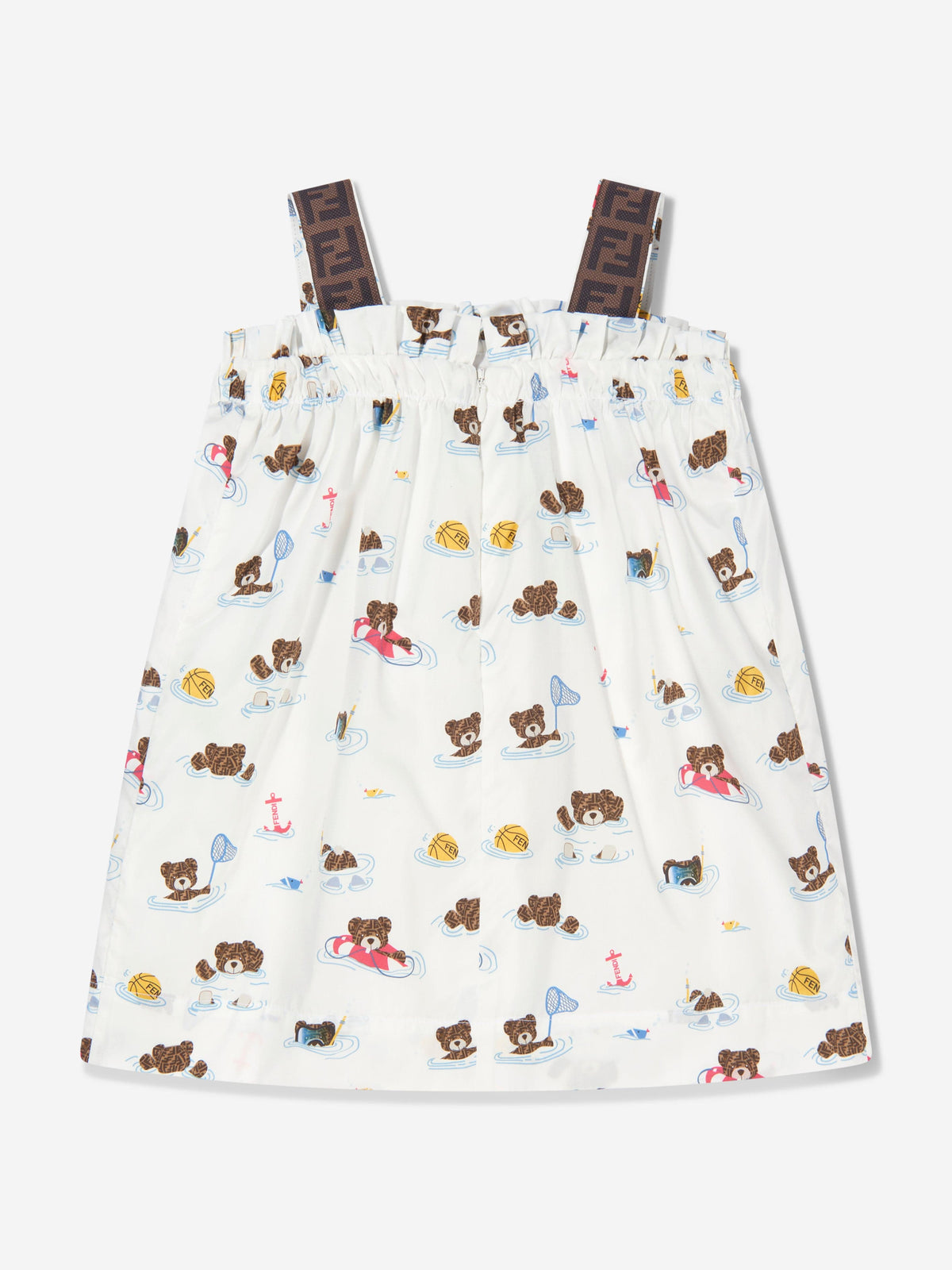 Robe et culotte motif ourson pour bébé fille, coloris blanc