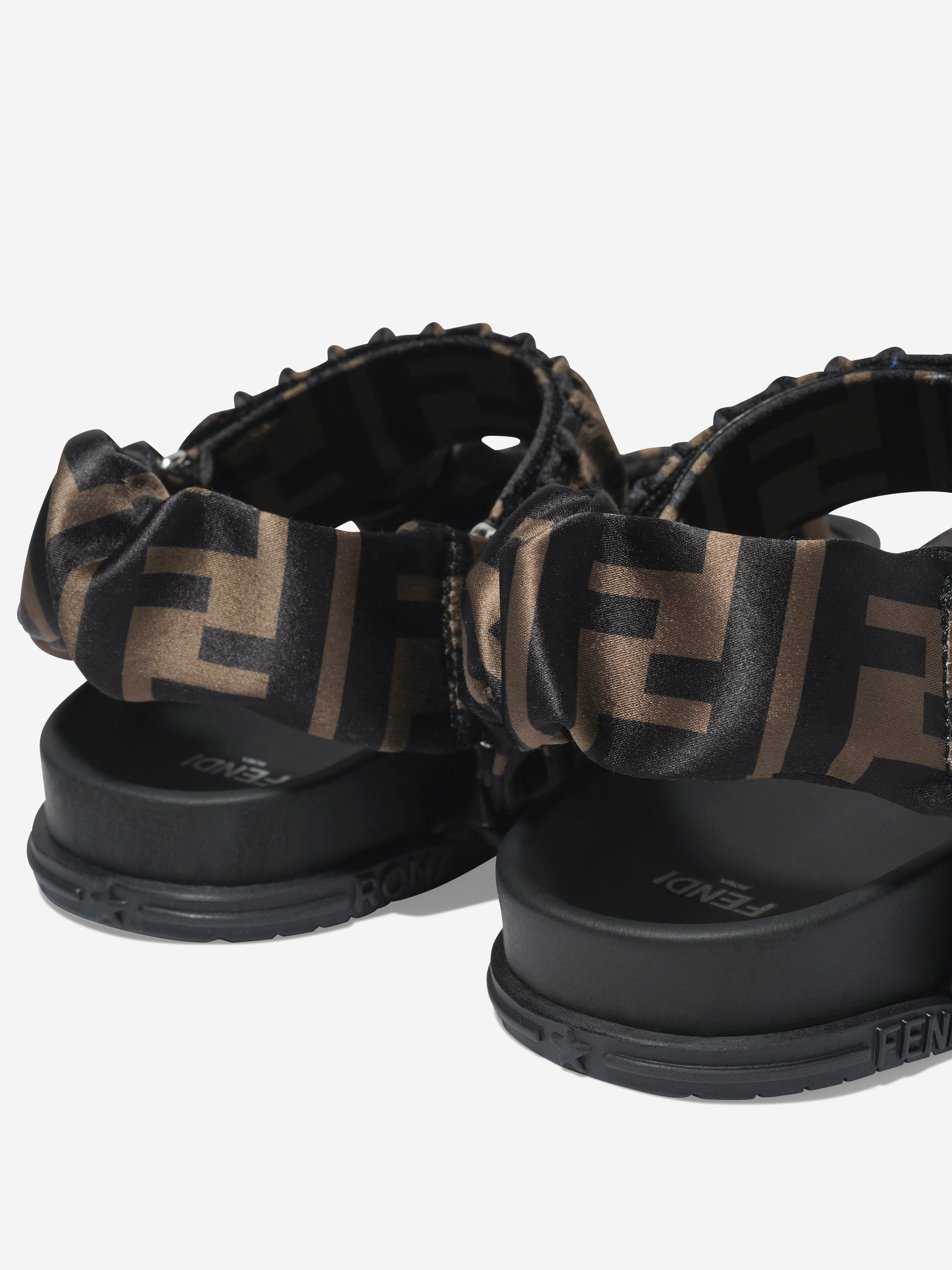 Kids FF Logo Sandals in Brown