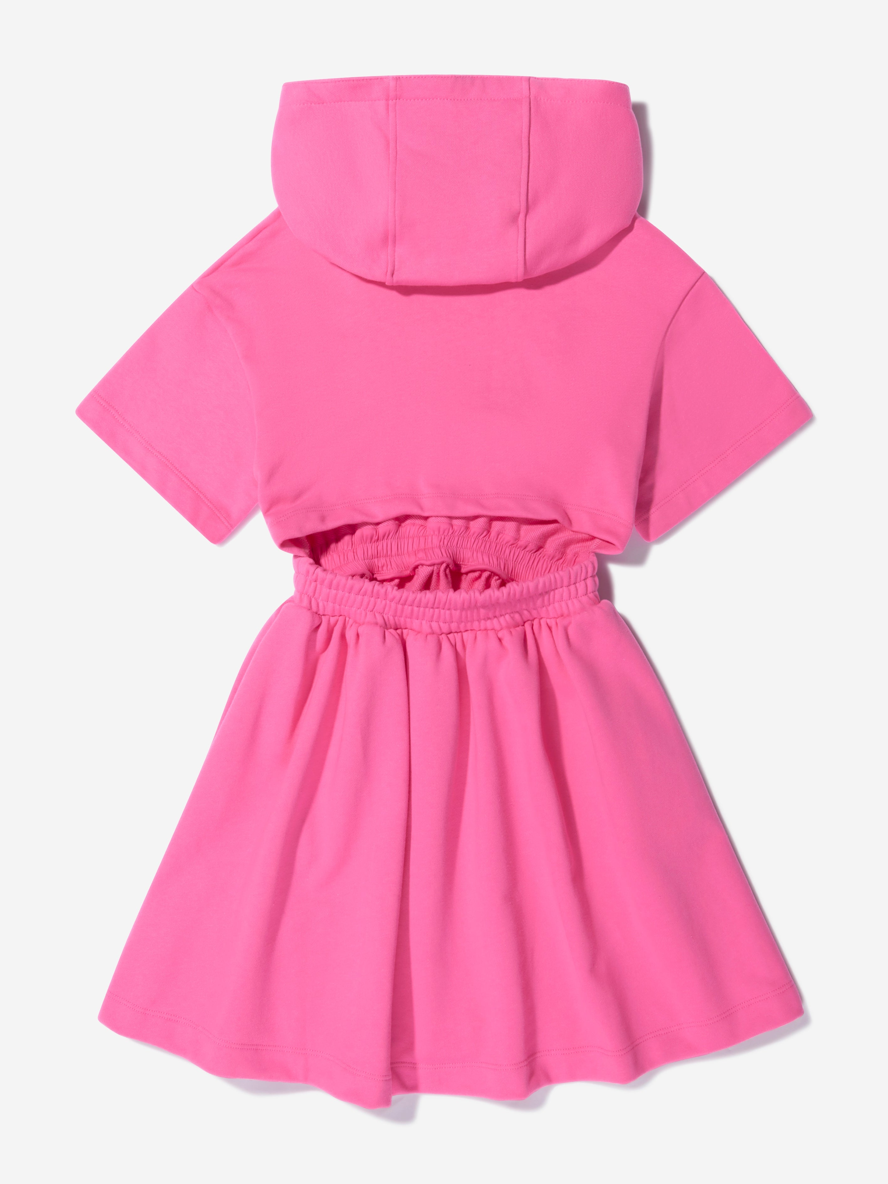 Girls Cotton Hooded Logo Dress