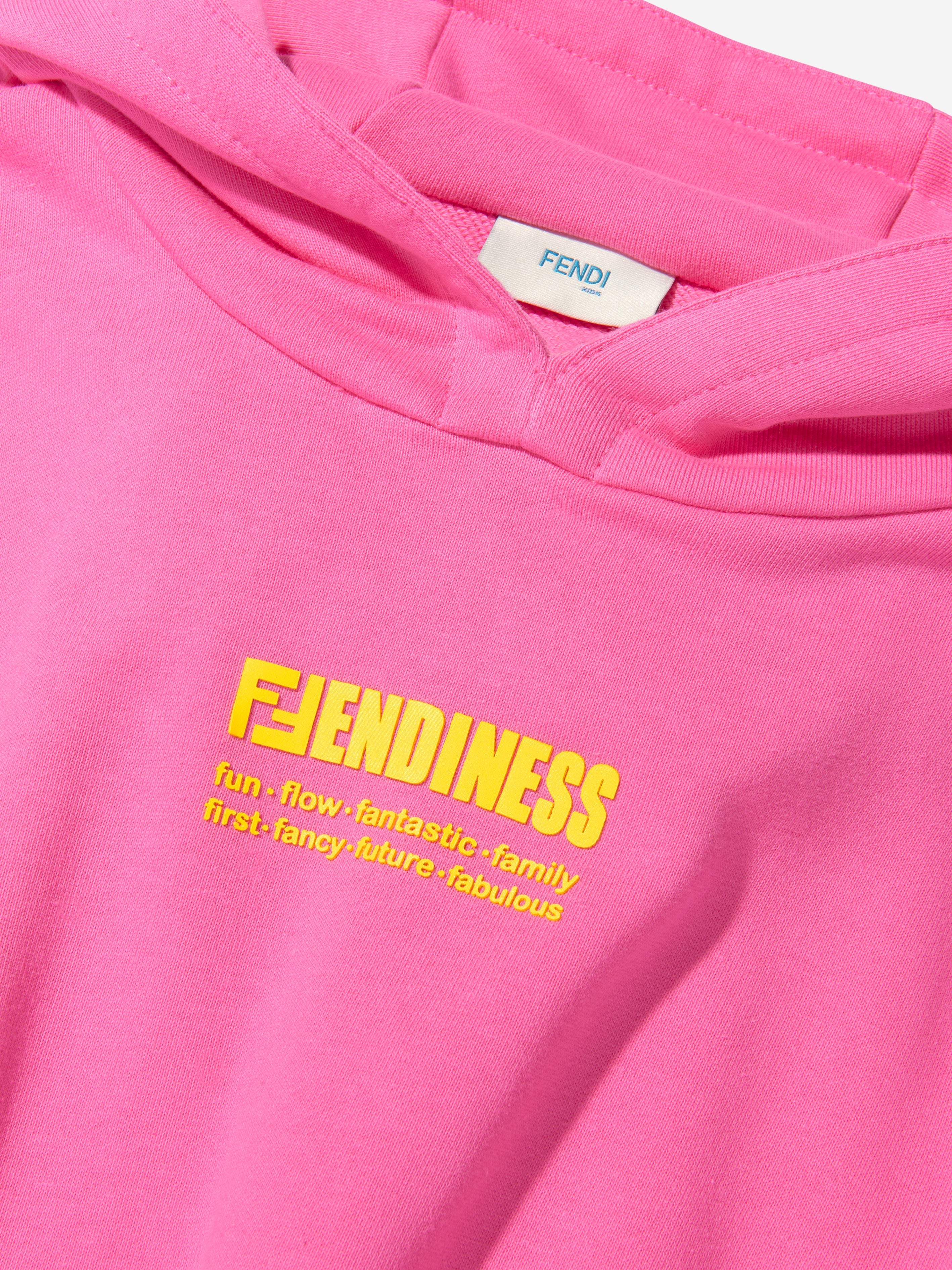 Girls Cotton Hooded Logo Dress