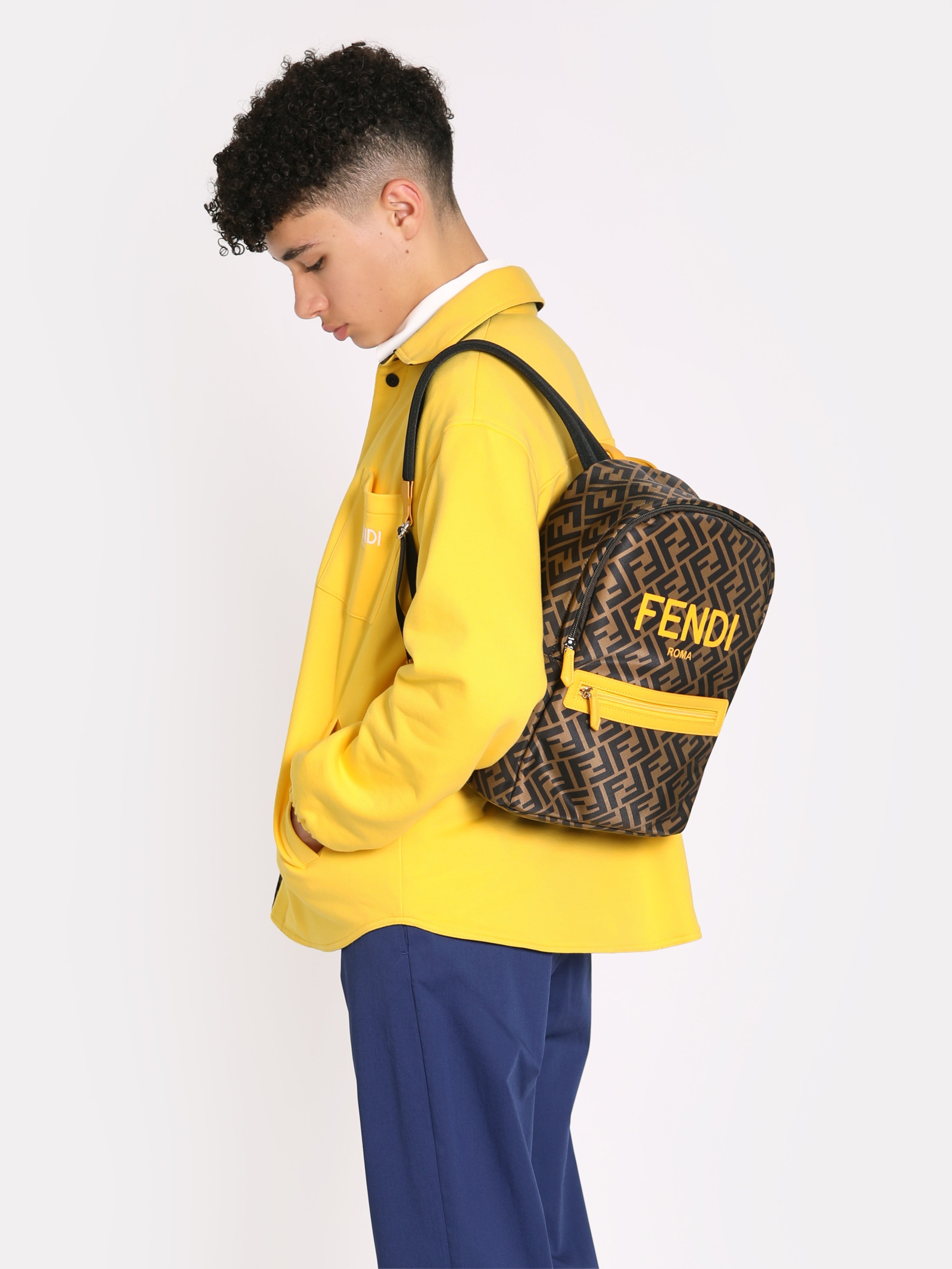 Kids FF Logo Backpack in Brown