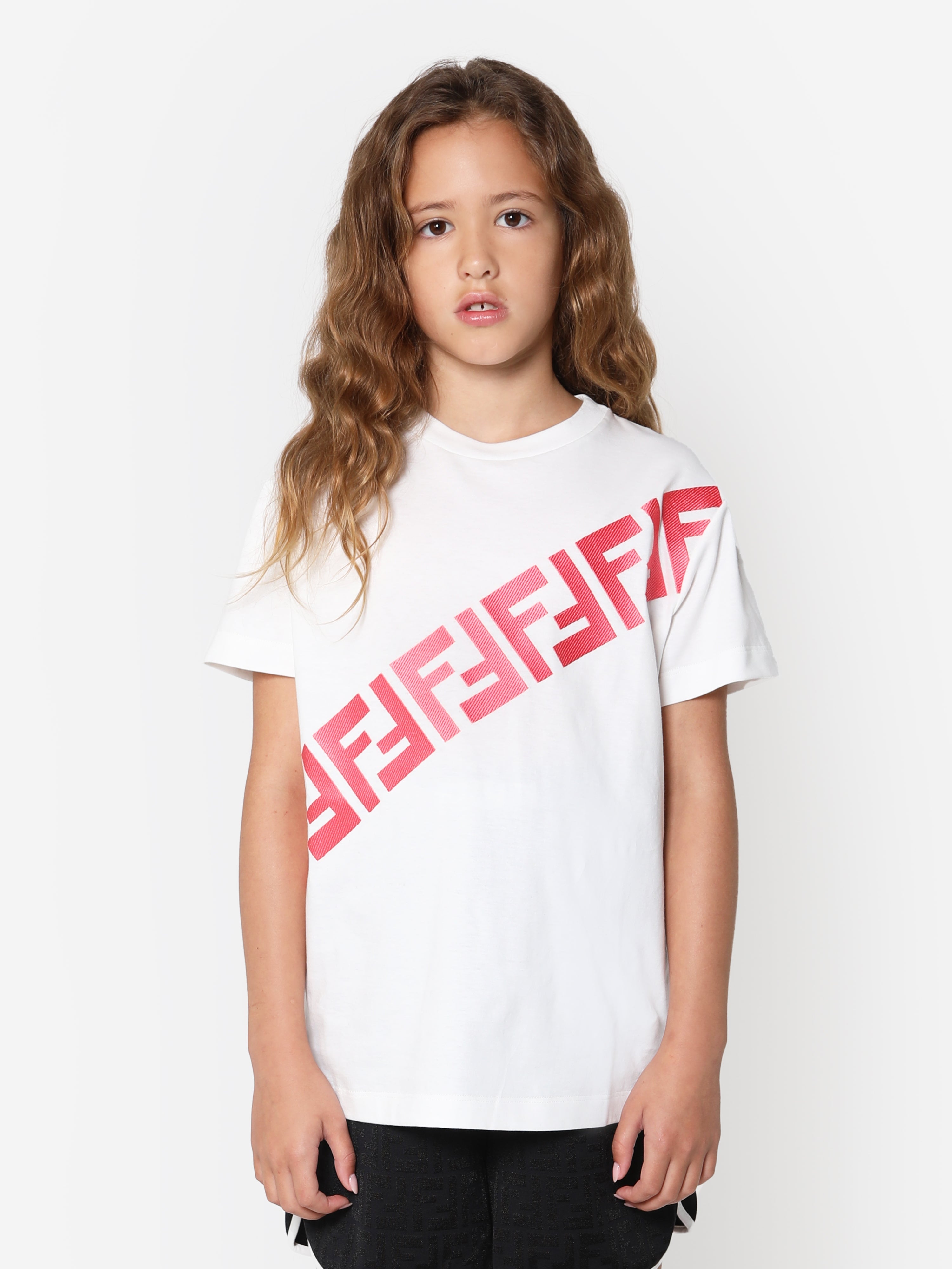 Girls FF Logo T-Shirt in White