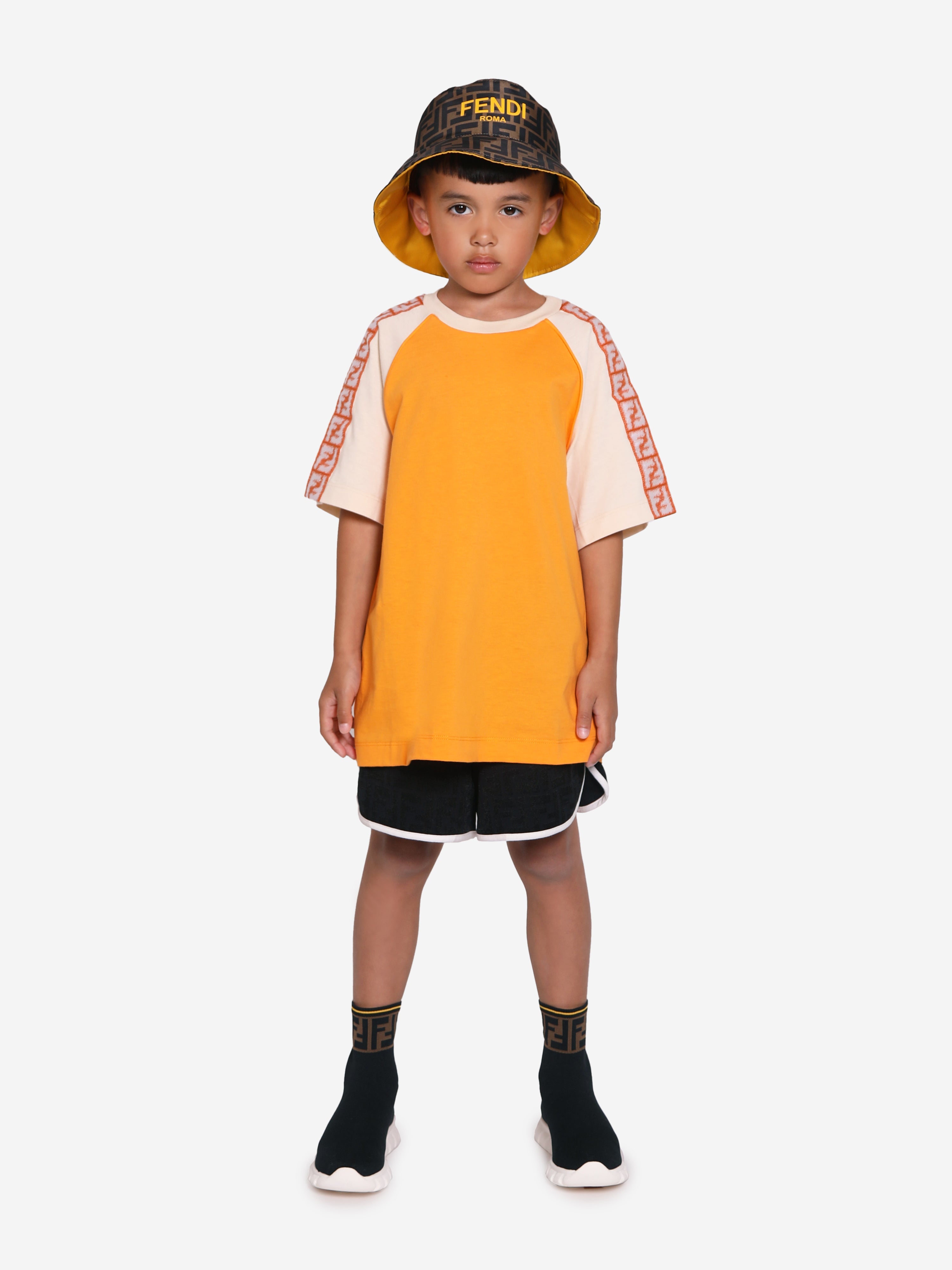 Boys FF Logo T-Shirt in Orange