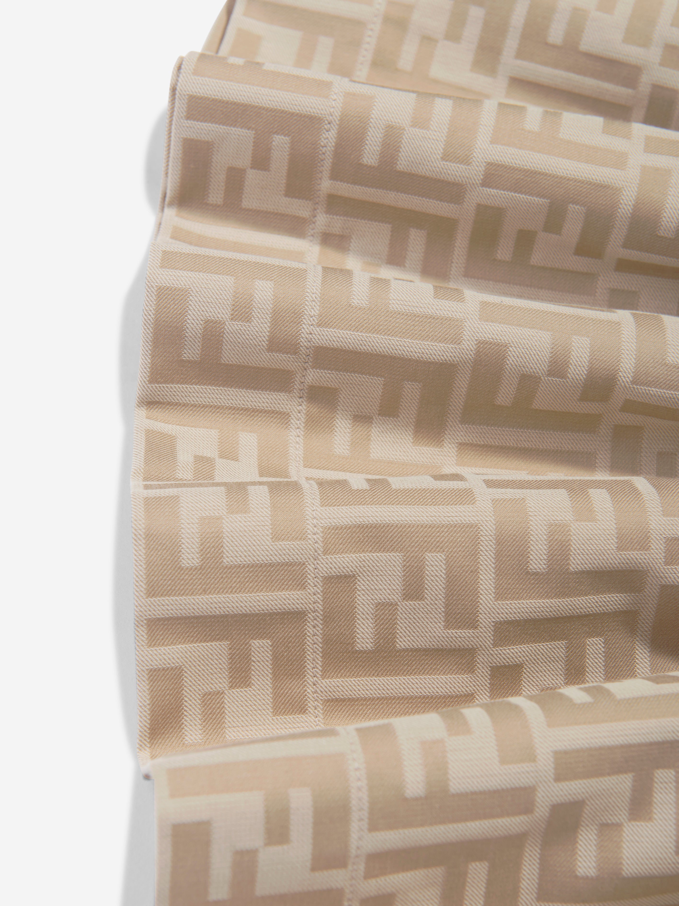 Baby Girls FF Jacquard Dress in Beige