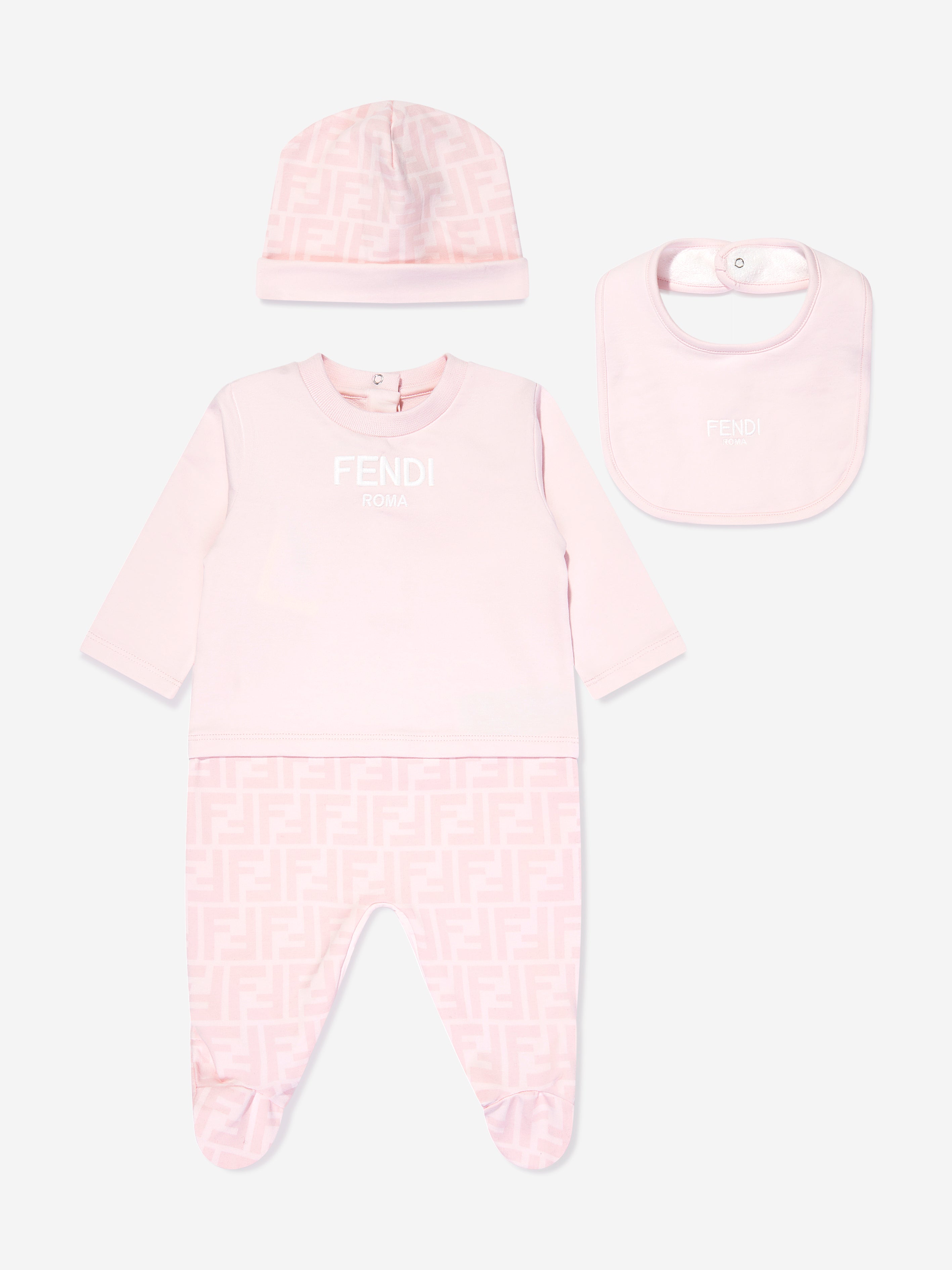 Baby Girls 3 Piece Babygrow Gift Set in Pink