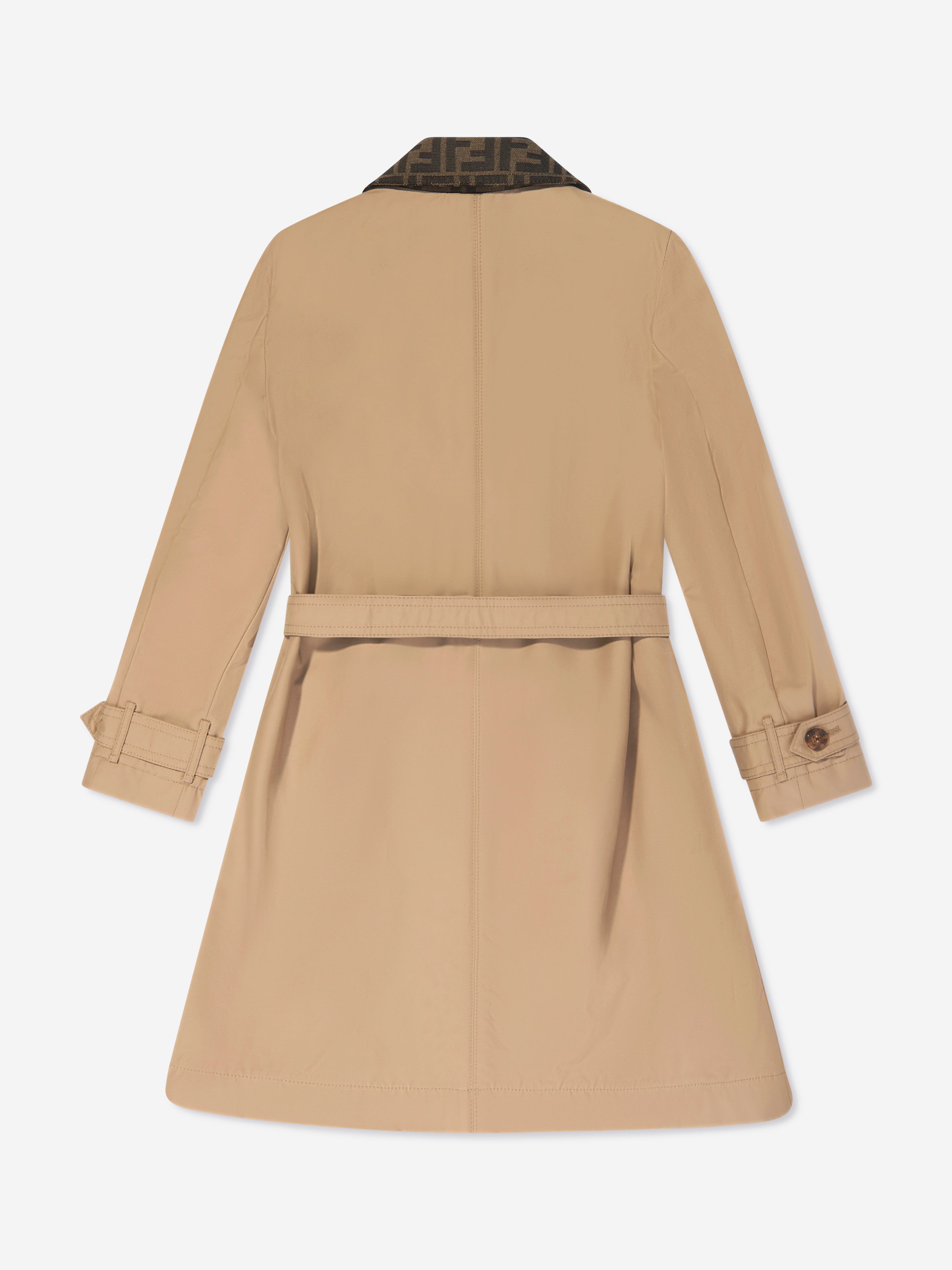 Girls FF Collar Trench Coat in Beige