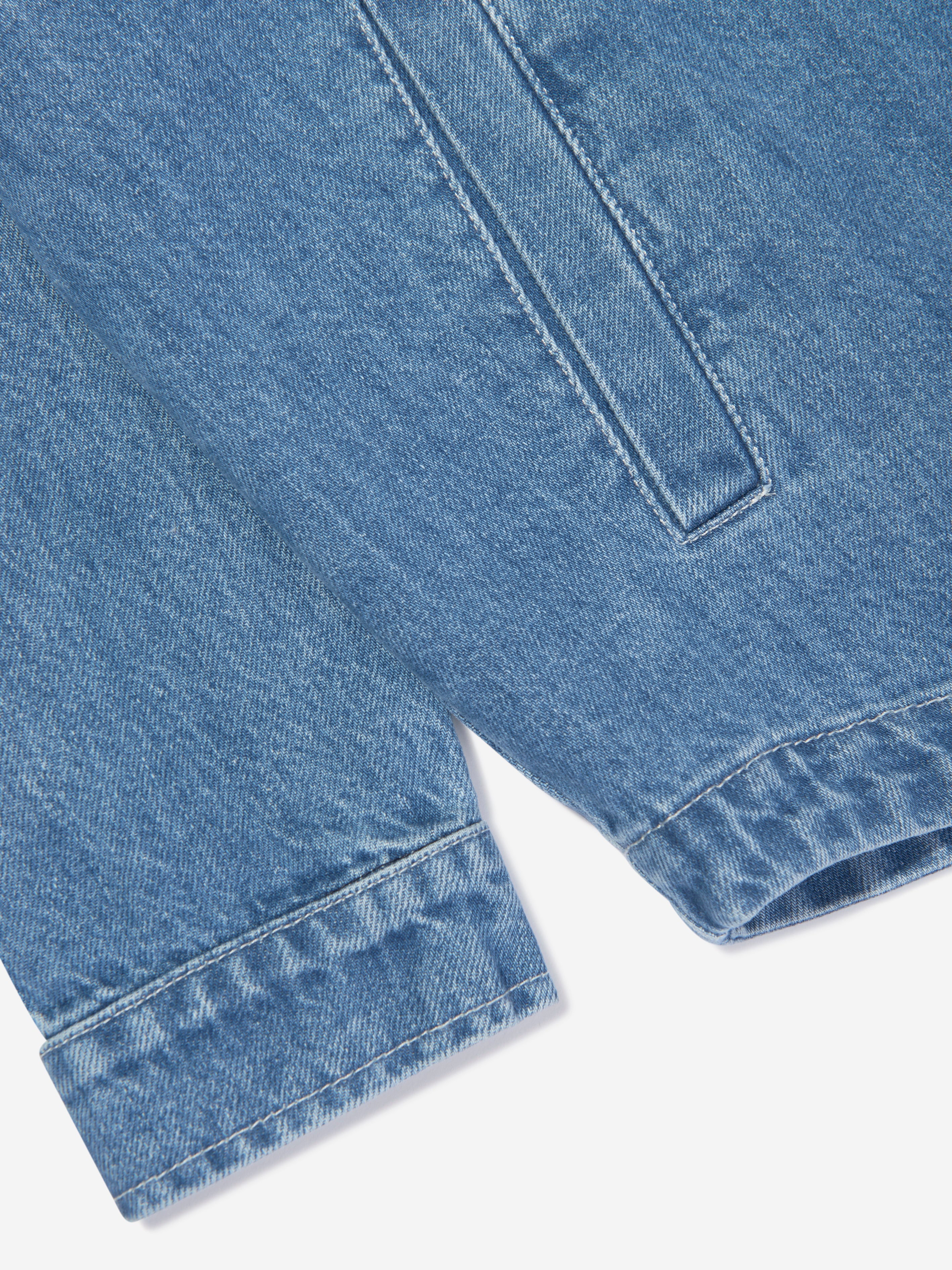 Kids Washed Denim Jacket in Blue
