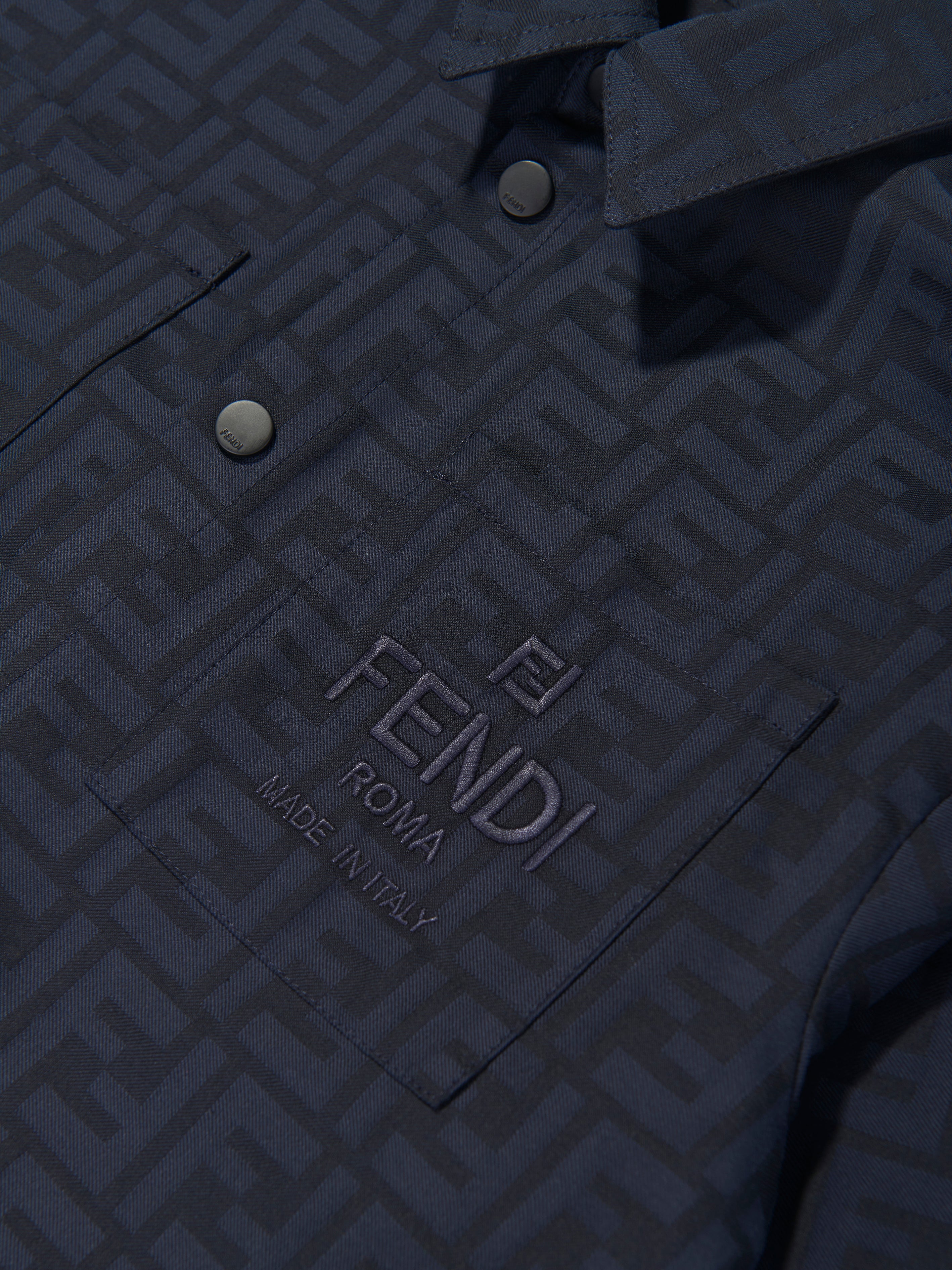 Kids FF Jacquard Shirt in Navy