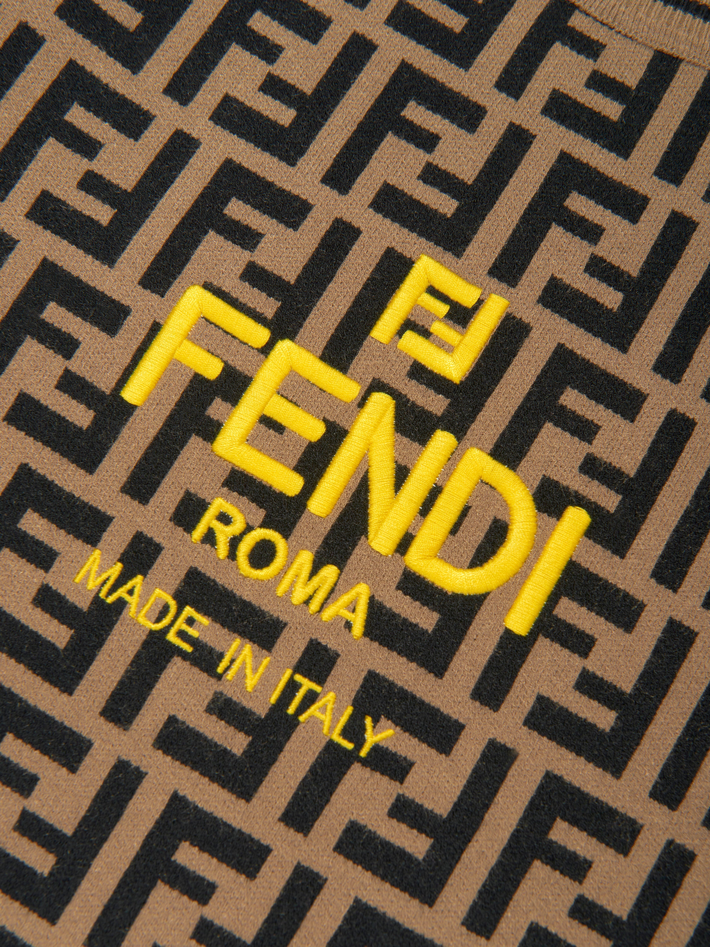 Kids FF Logo Knitted Jumper in Brown