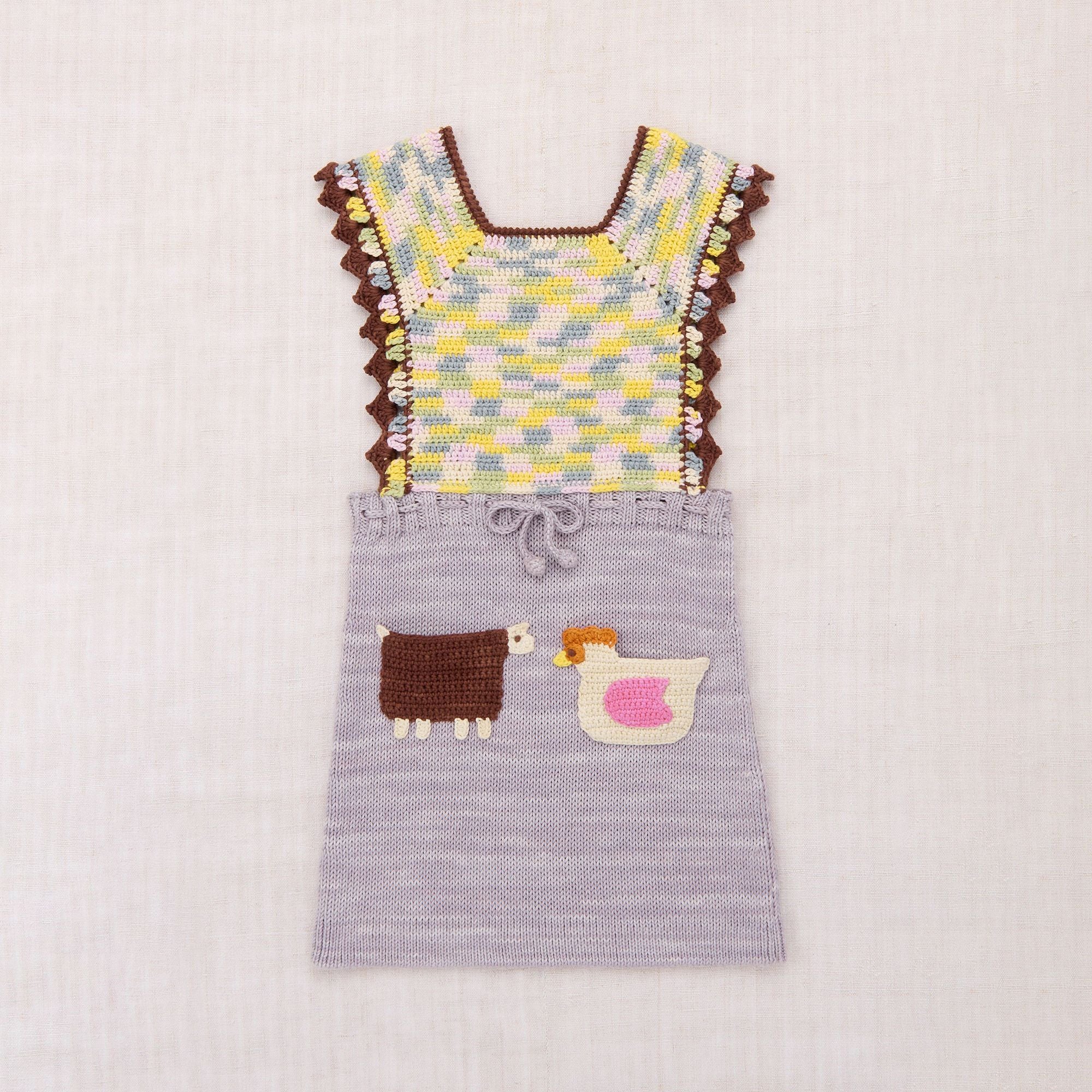Girls Mist Purple Cotton Knit Dress