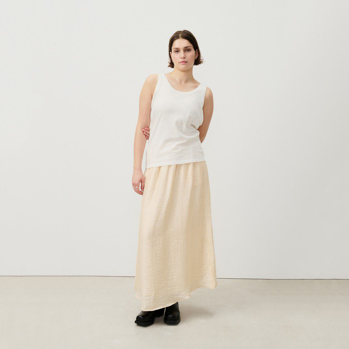 Women White Cotton Vest