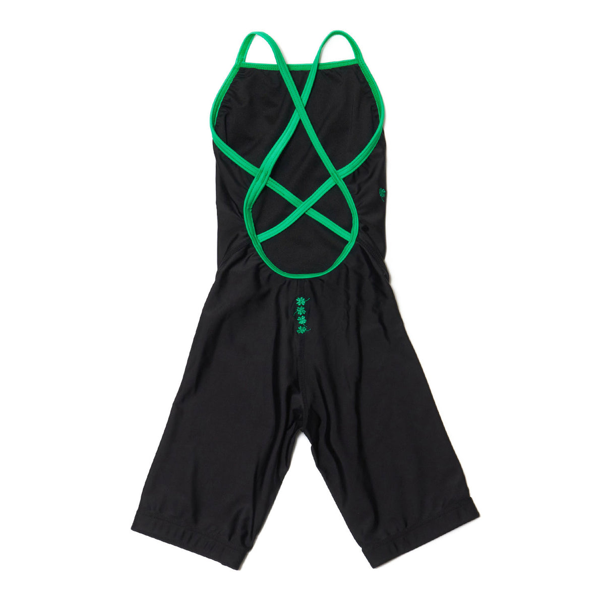 Maillot de bain professionnel court brodé noir pour fille