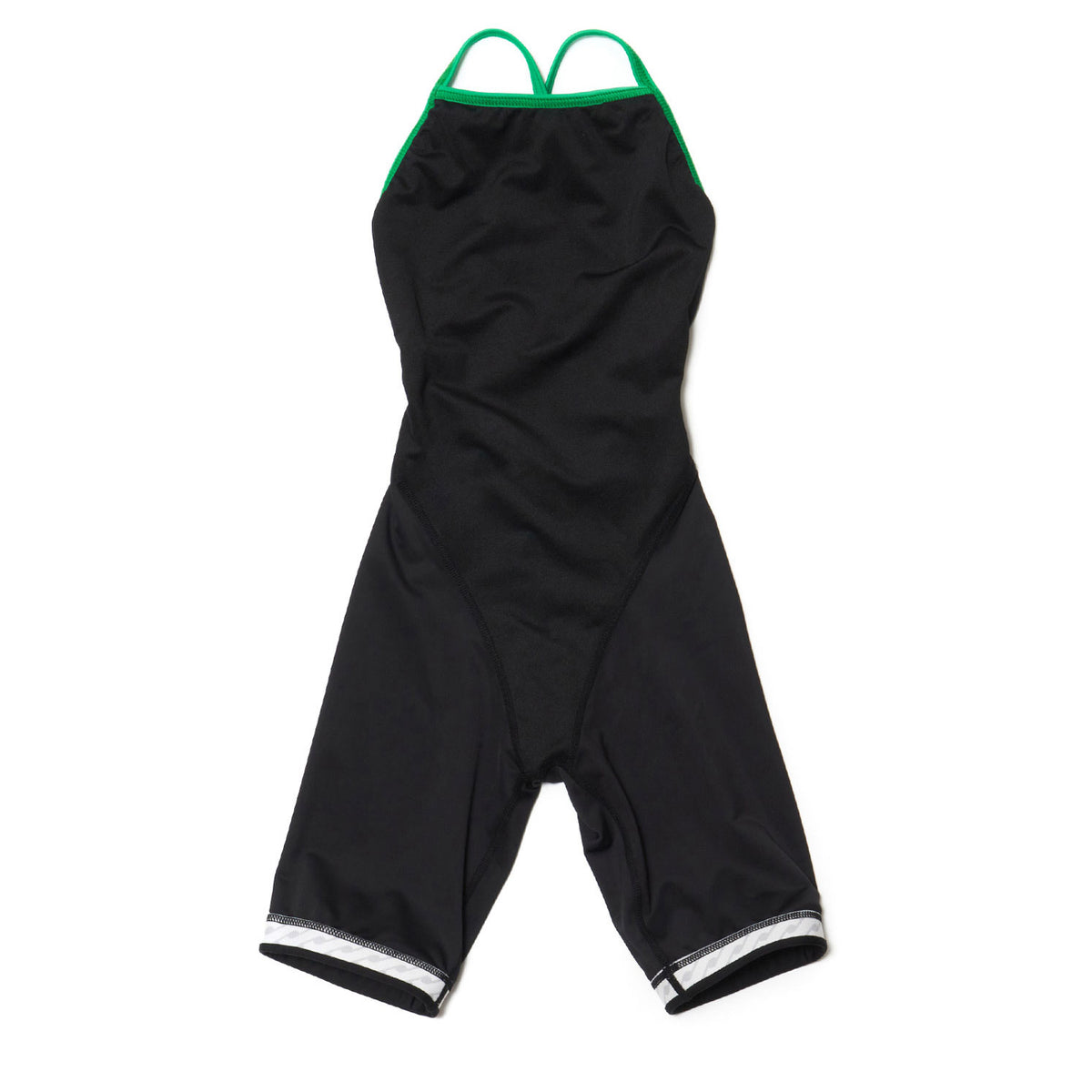 Maillot de bain professionnel court brodé noir pour fille