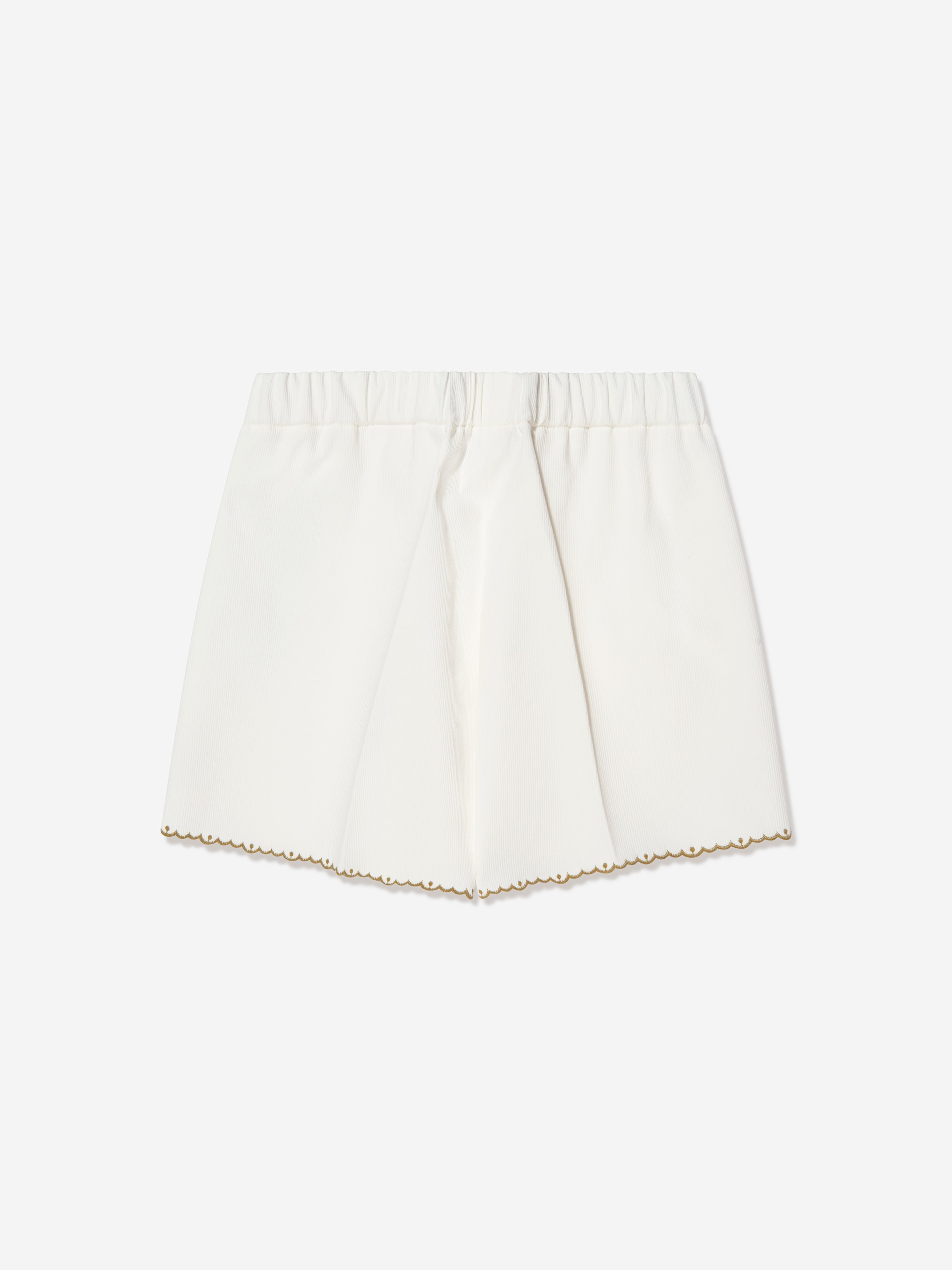 Baby Girls Embroidered Shorts in White