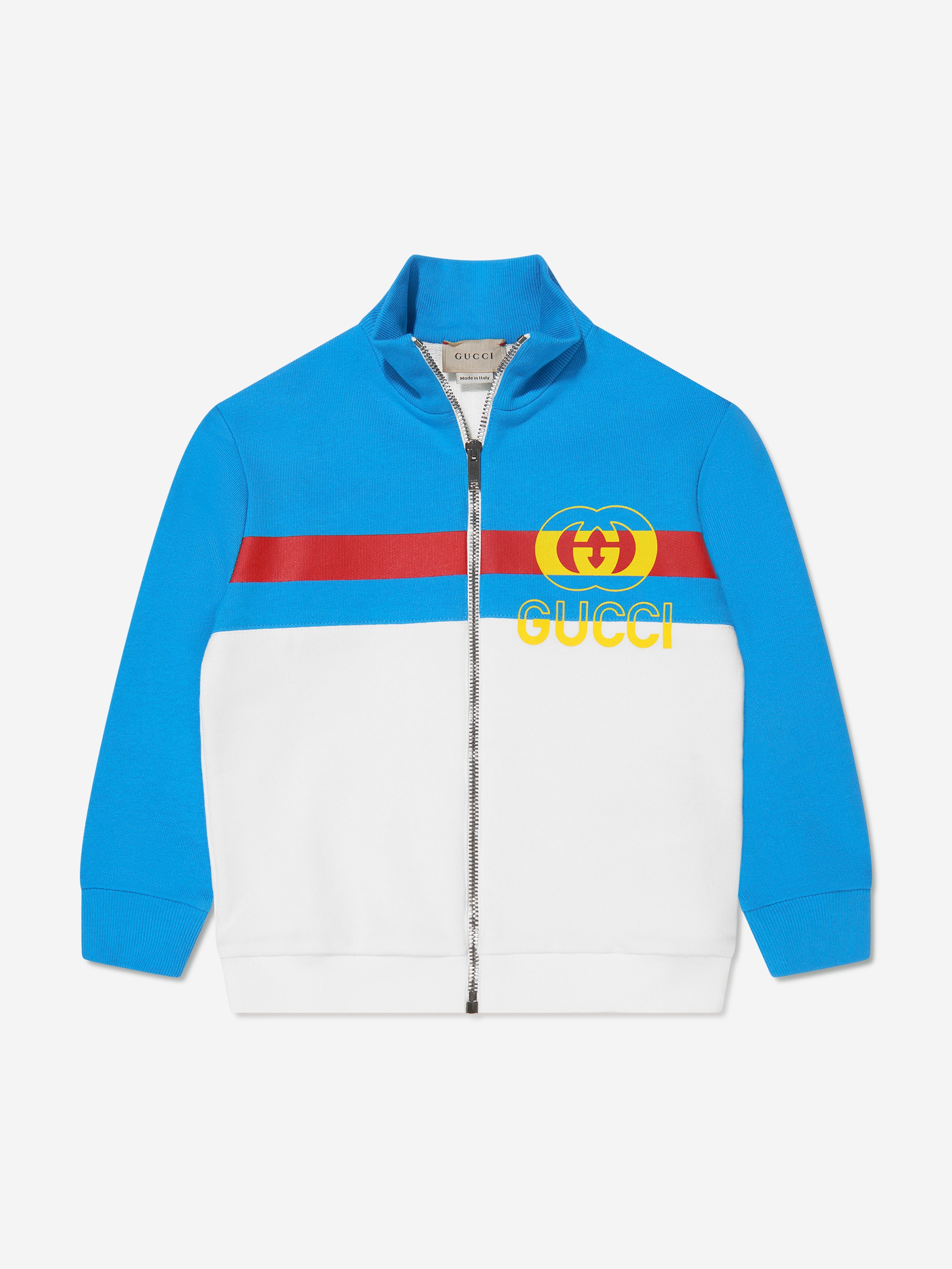 Boys Logo Zip Up Sweatshirt in Blue