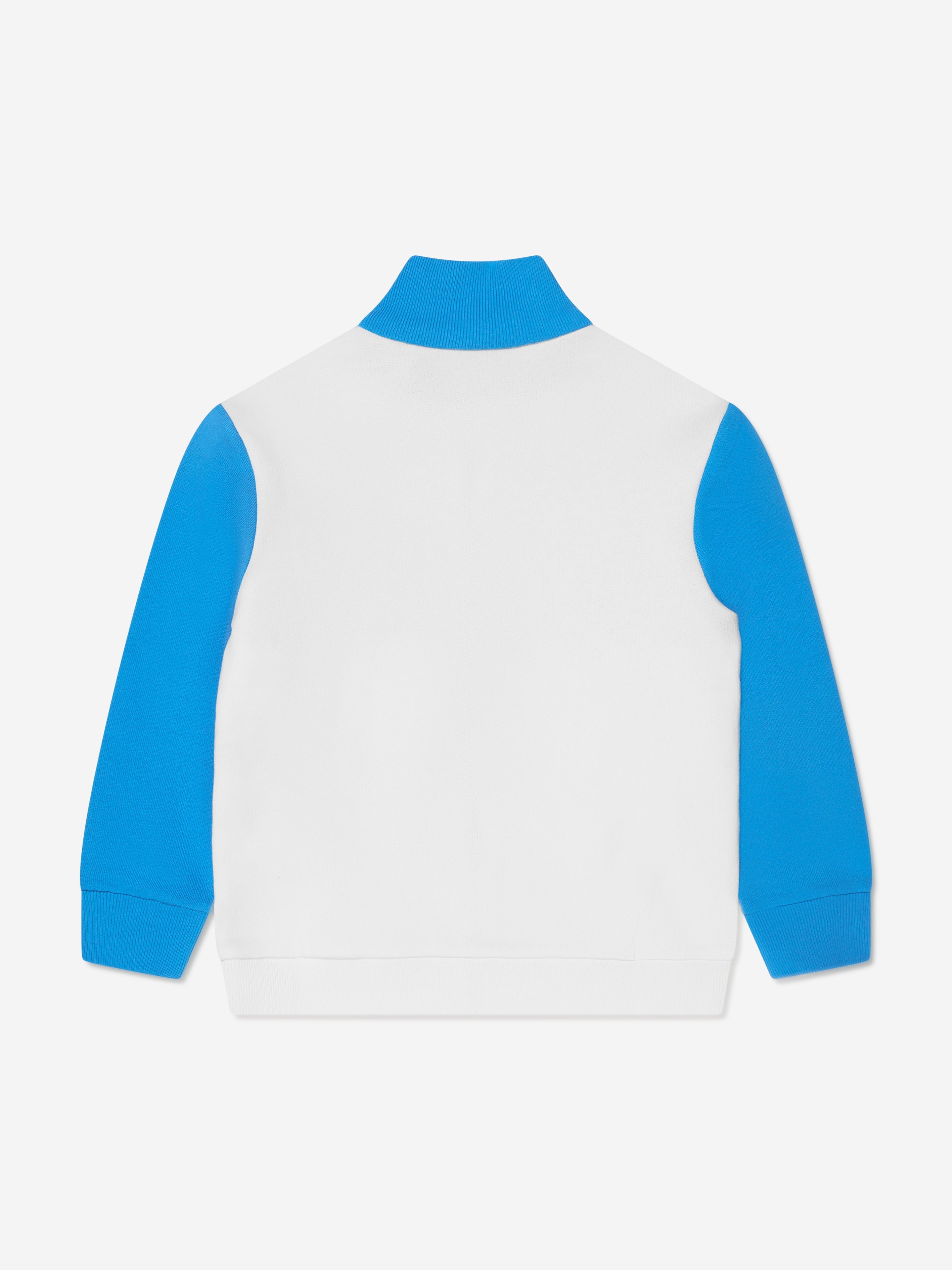 Boys Logo Zip Up Sweatshirt in Blue