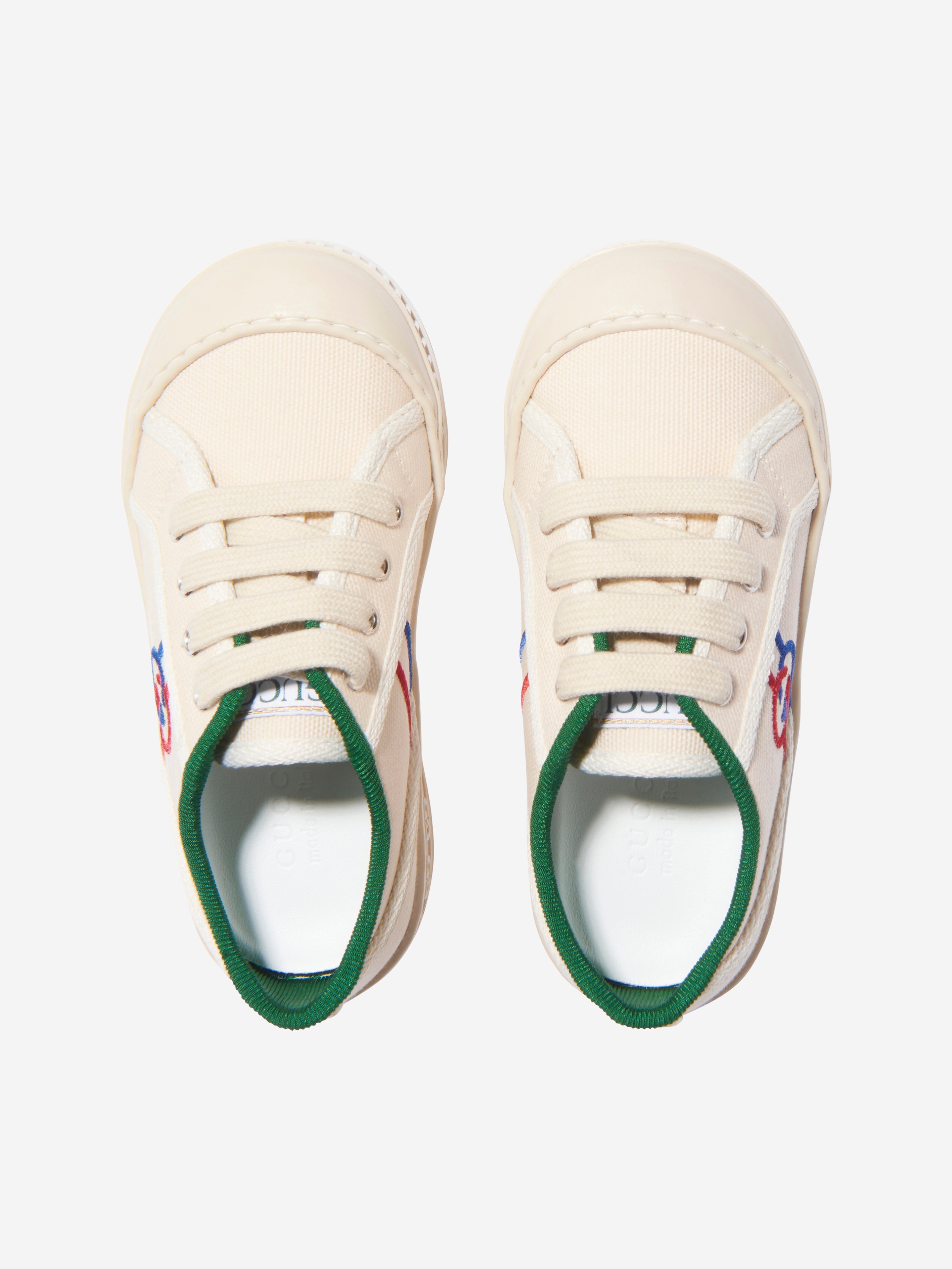 Kids GG Tennis Trainers in White