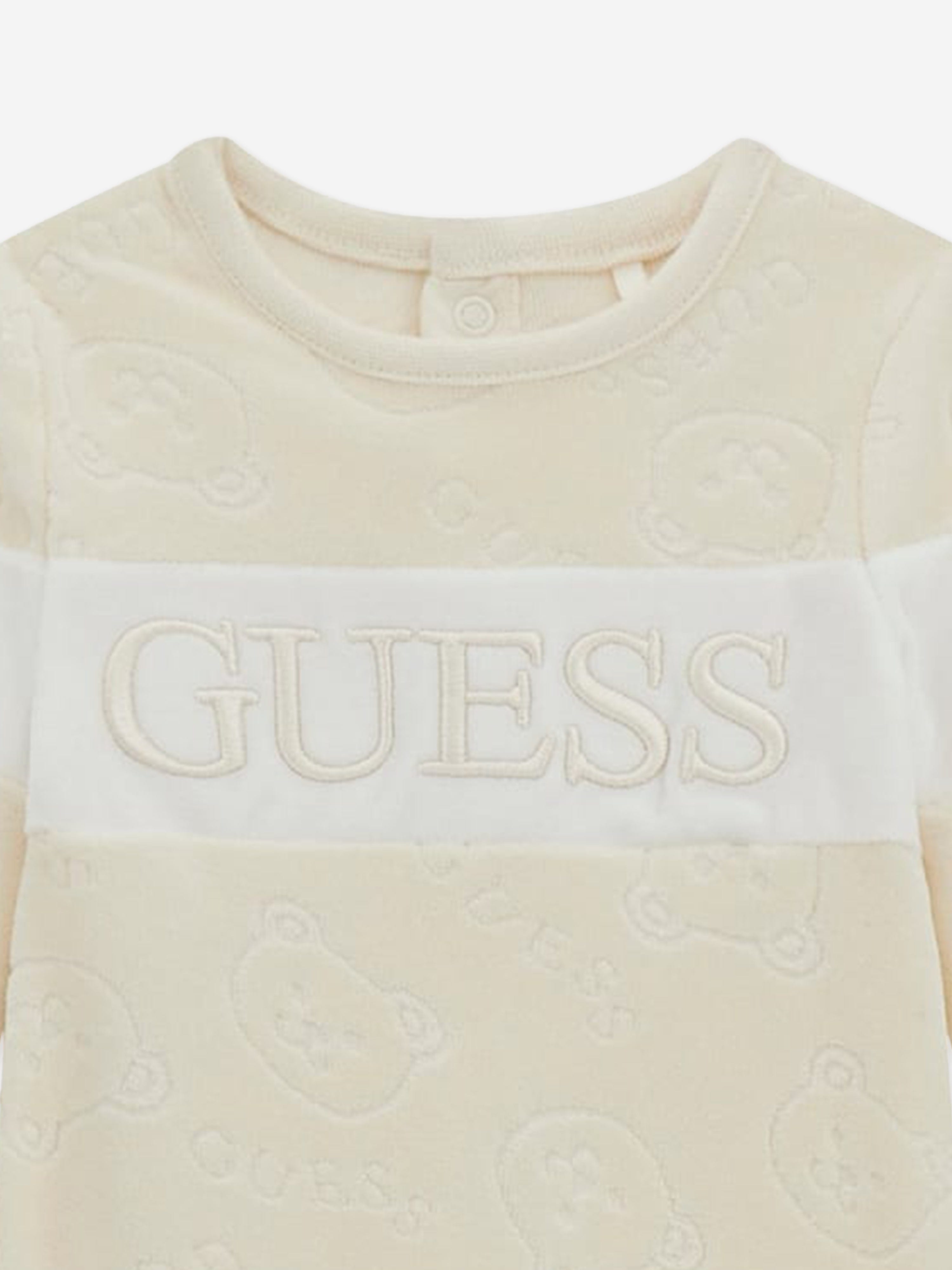 Barboteuse Guess bébé en chenille Teddy ivoire