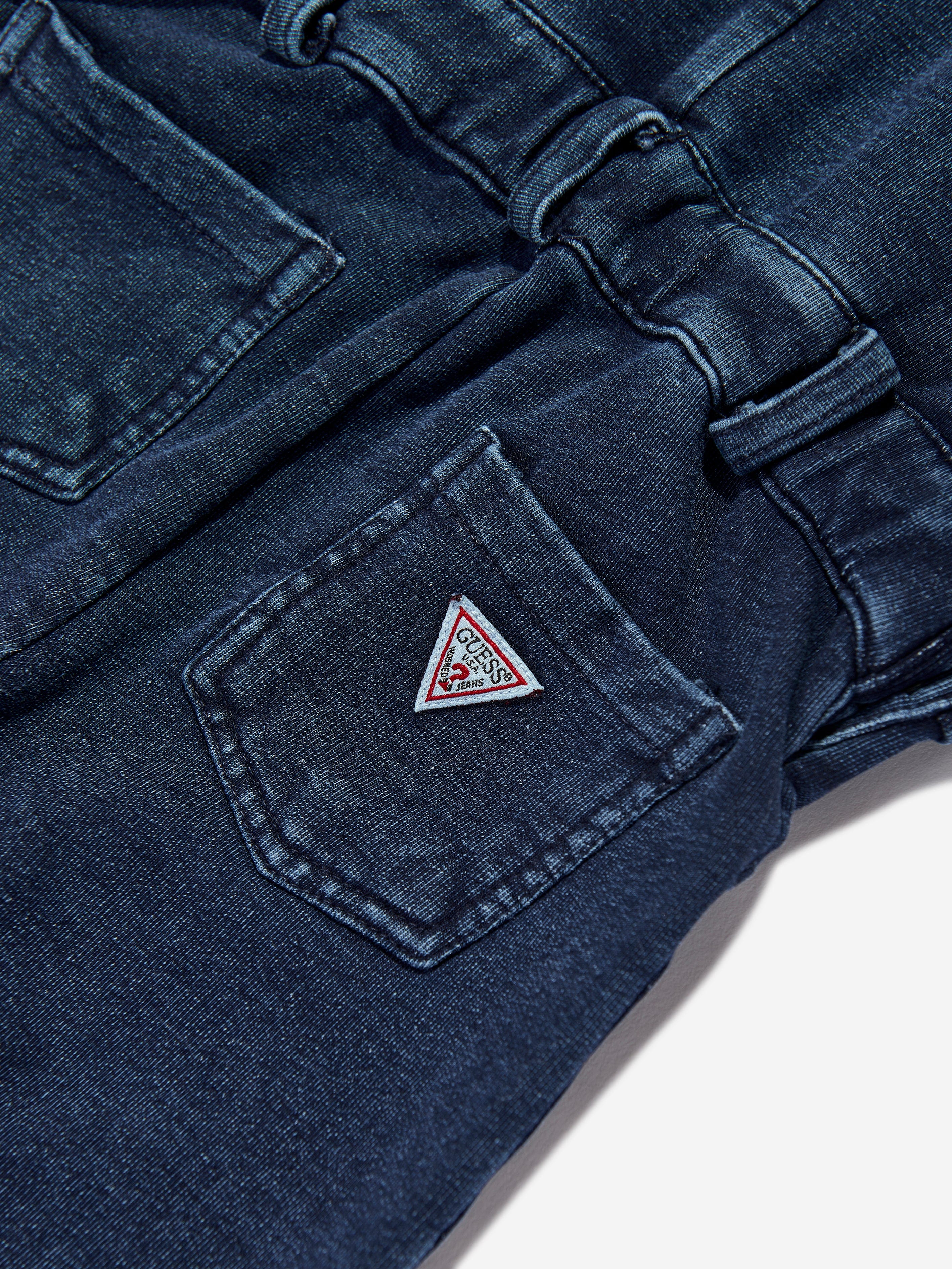 Baby Boys Denim Knit Dungarees in Blue