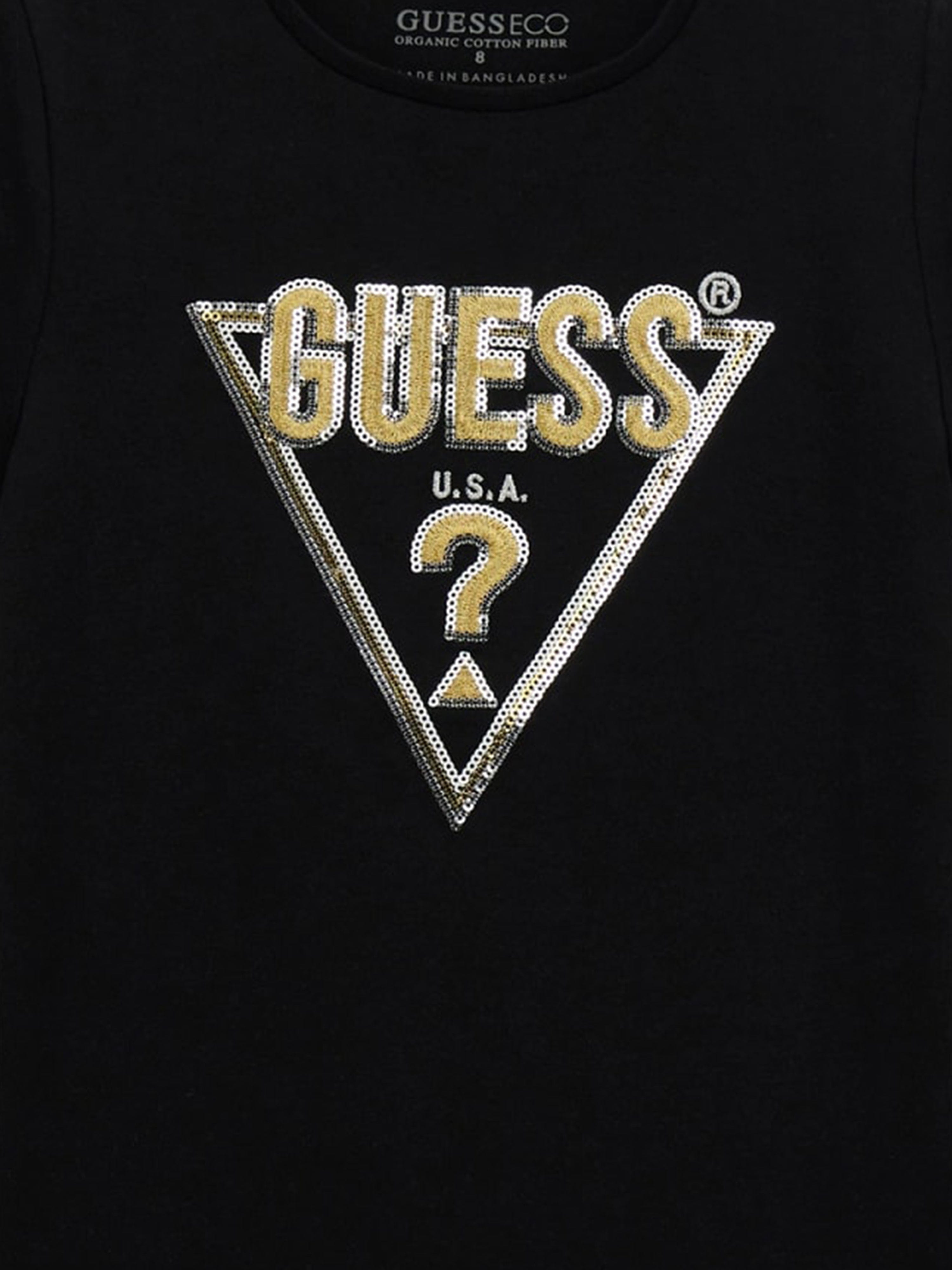 T-shirt imprimé logo Guess Girls en noir