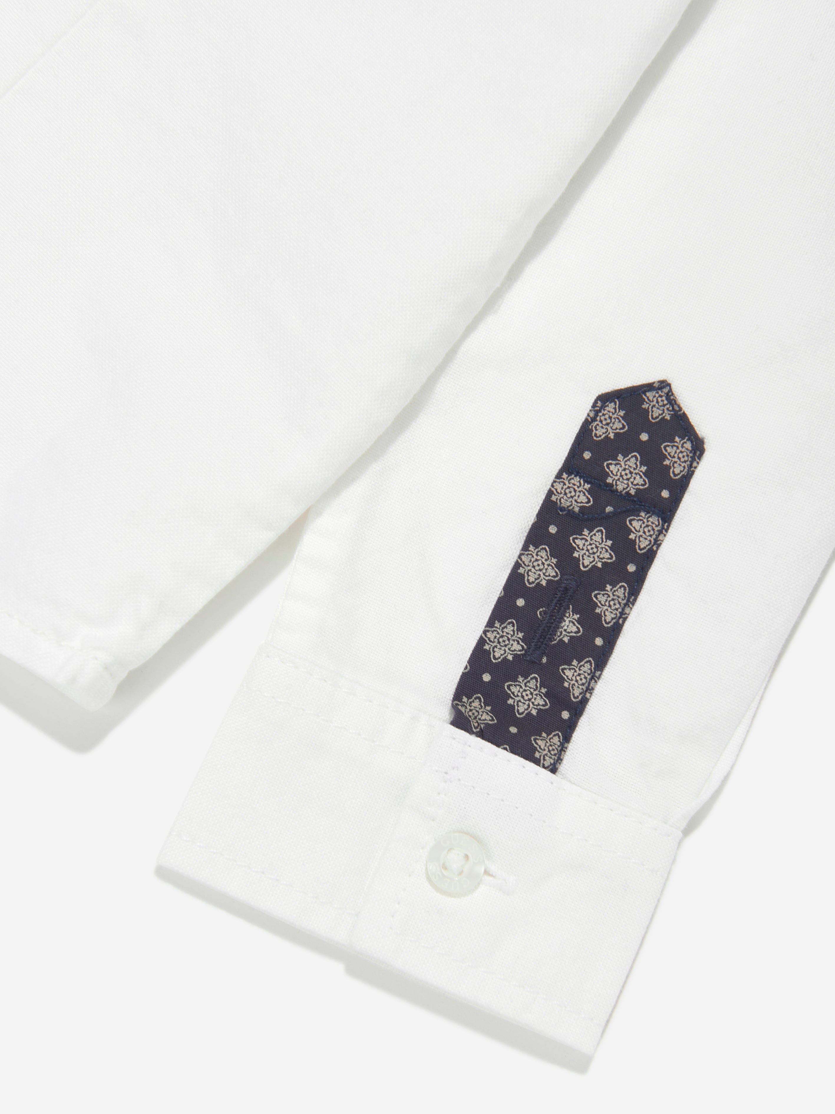 Boys Long Sleeve Oxford Shirt in White