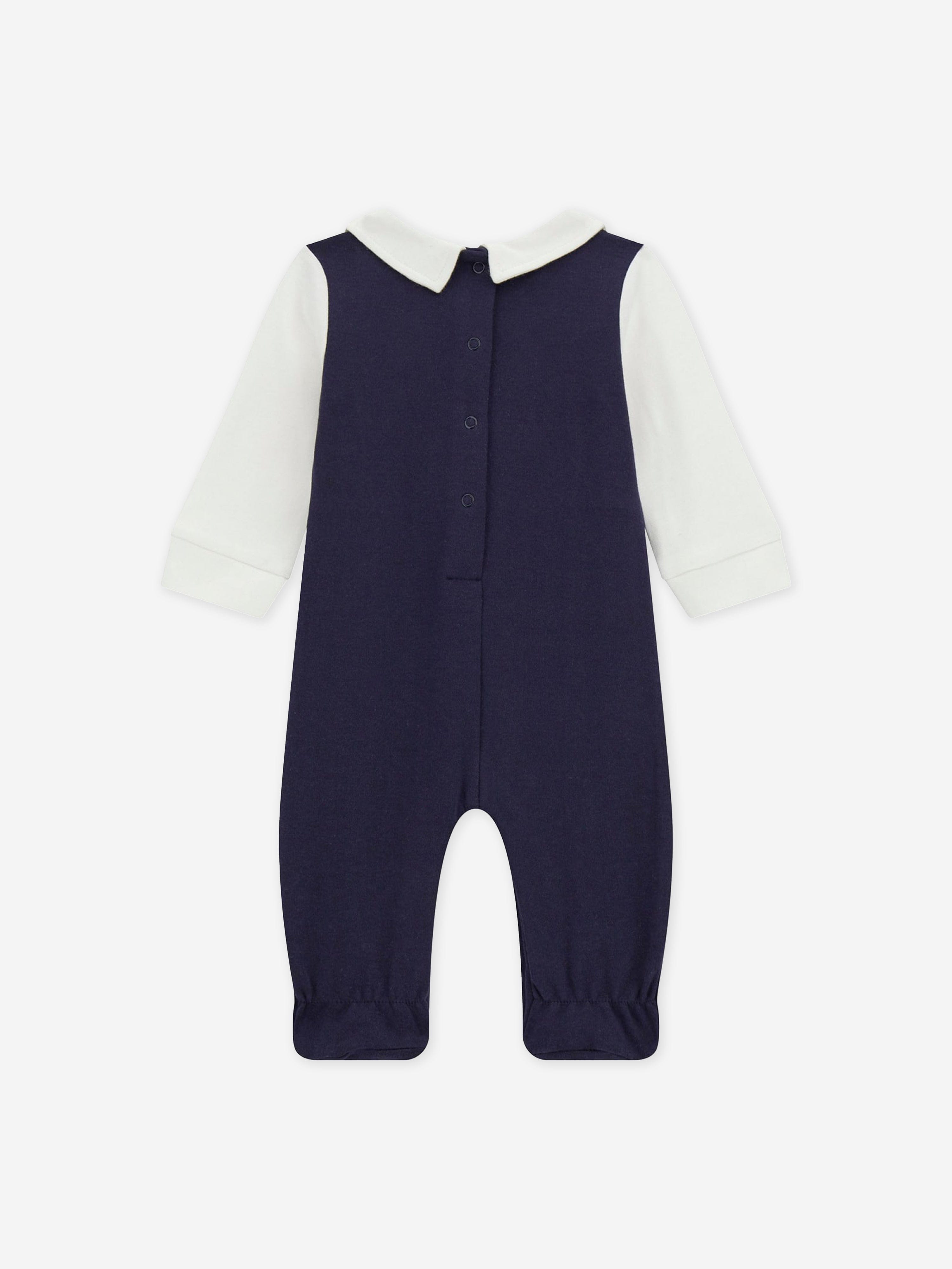 Baby Boys Tie Babygrow in Navy