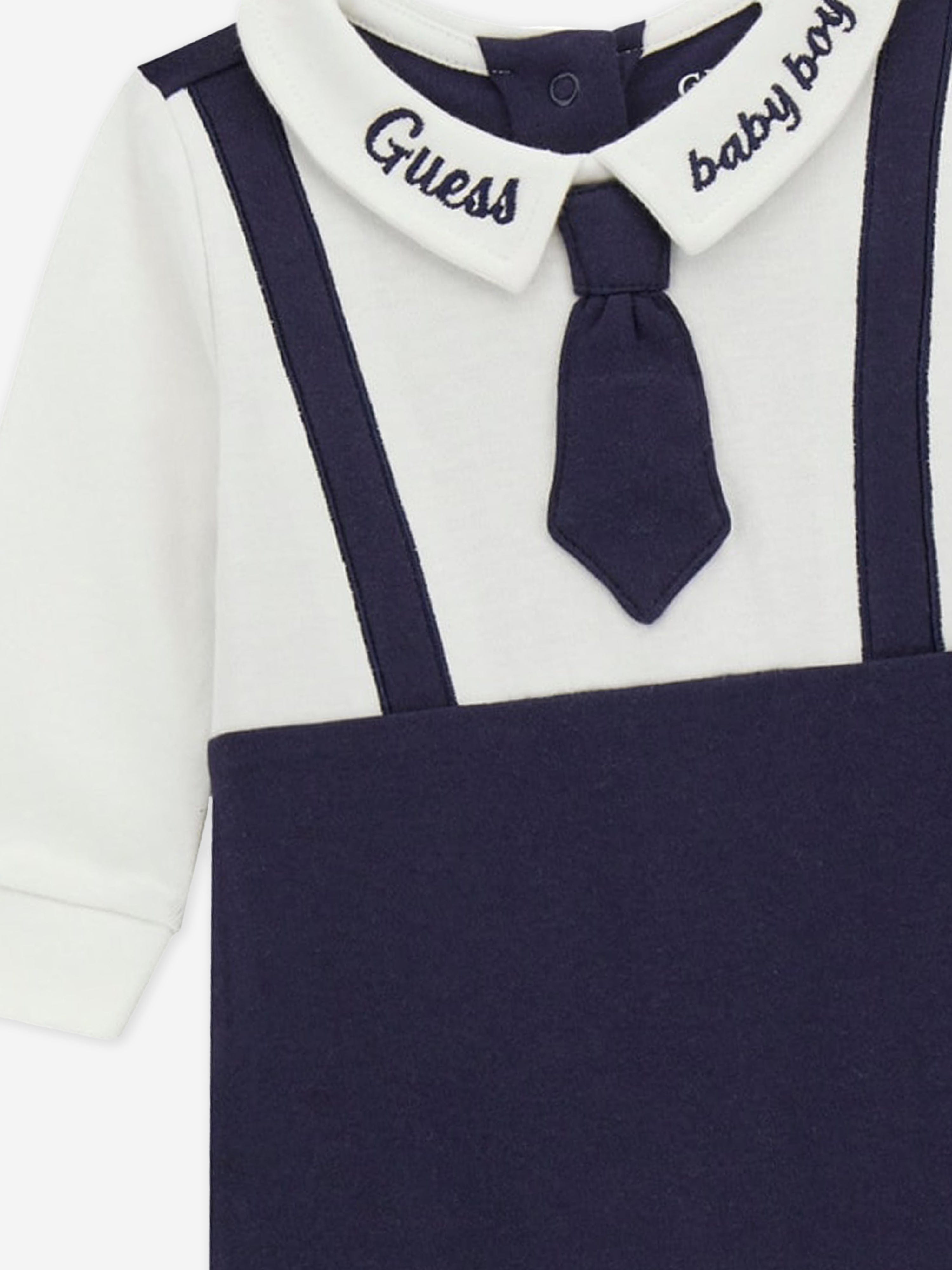 Baby Boys Tie Babygrow in Navy