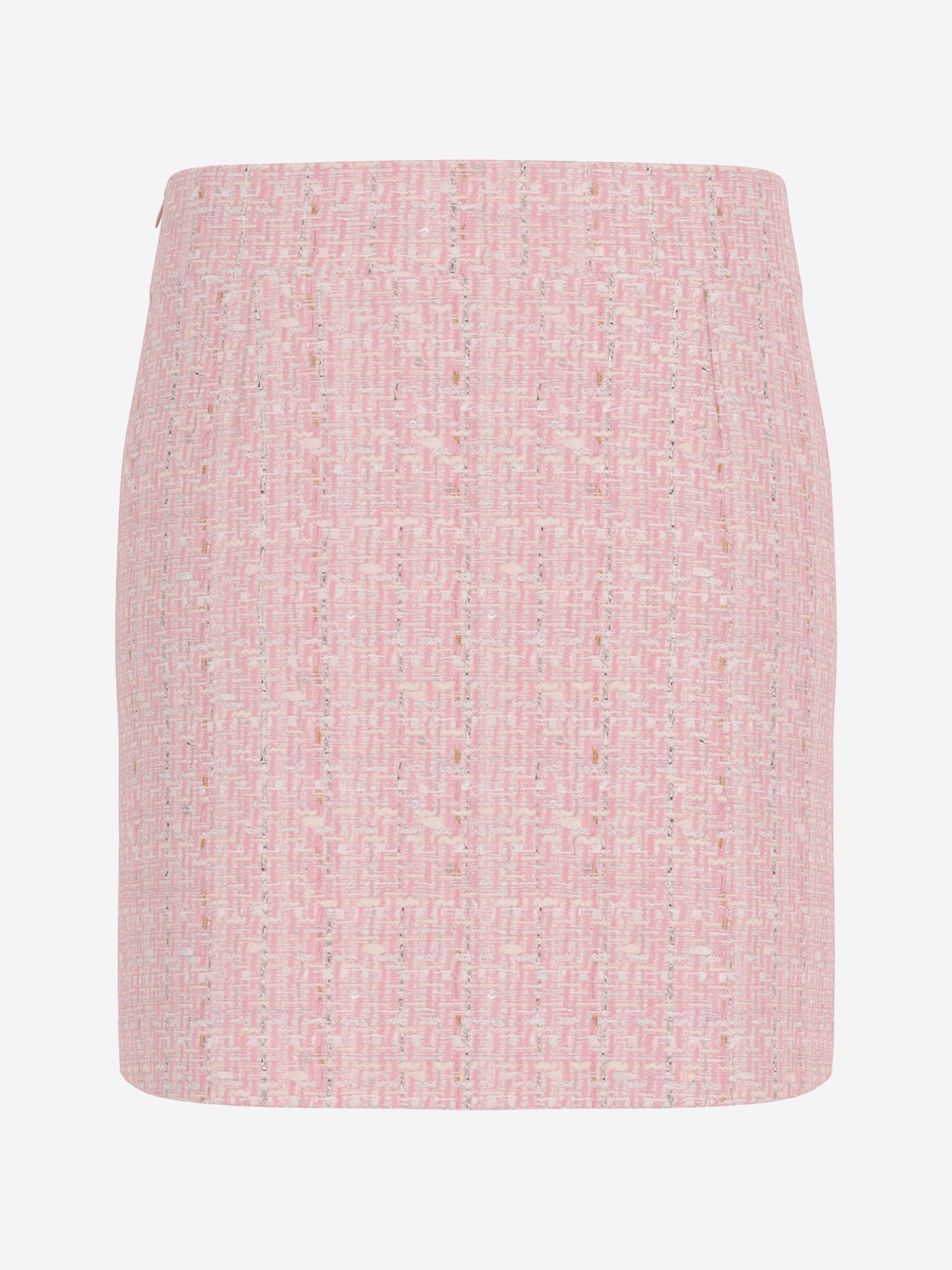 Girls Tweed Mini Skirt in Pink