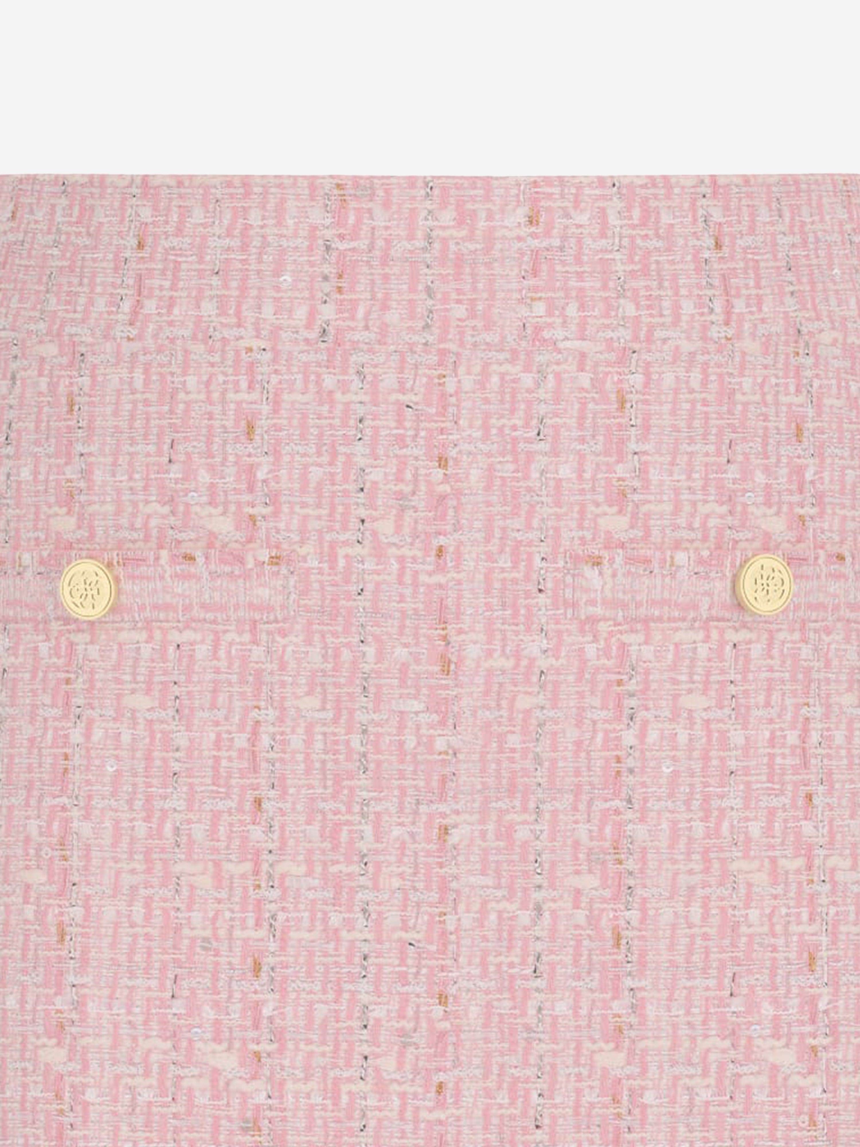 Girls Tweed Mini Skirt in Pink