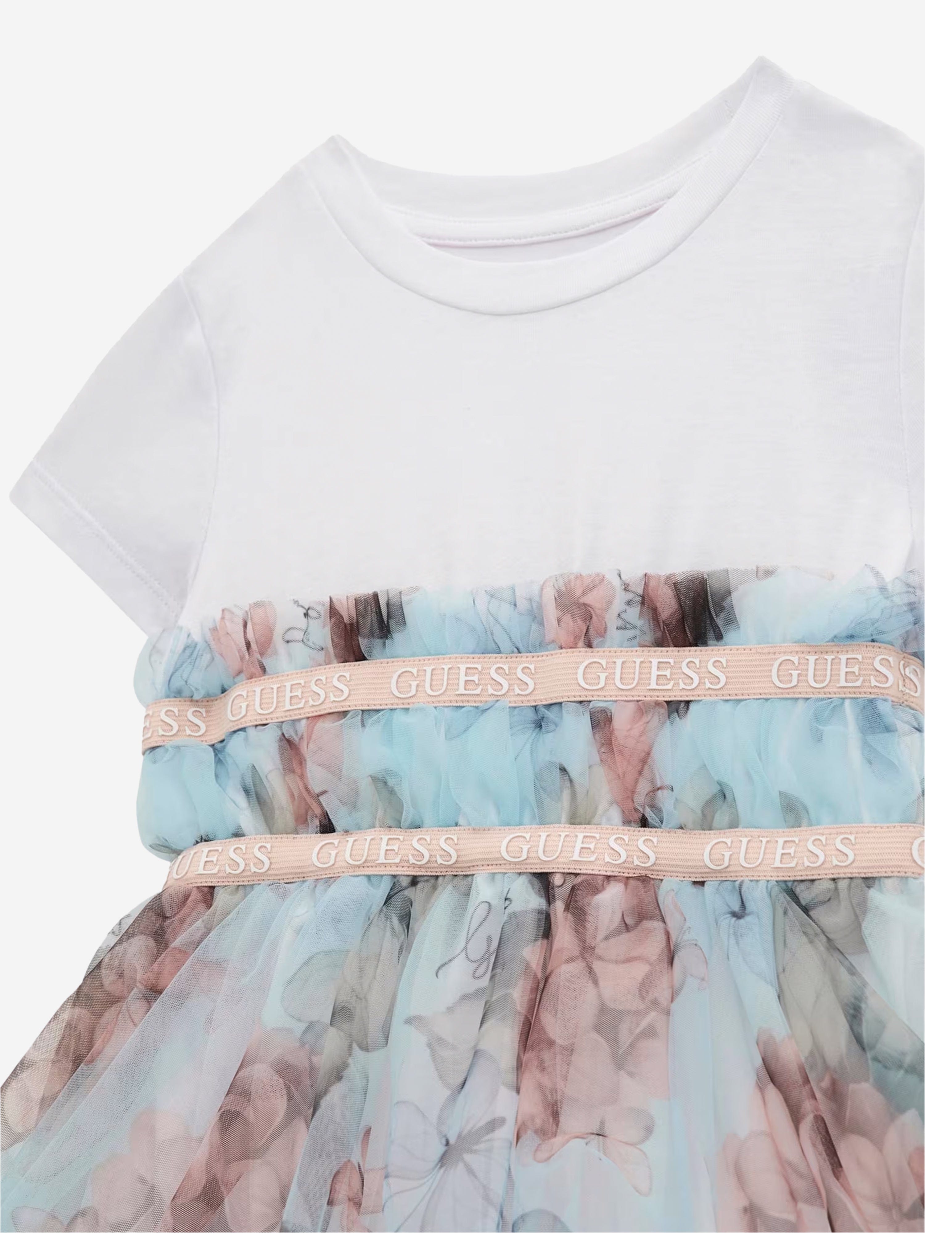 Girls Butterfly Collage Dress in Blue