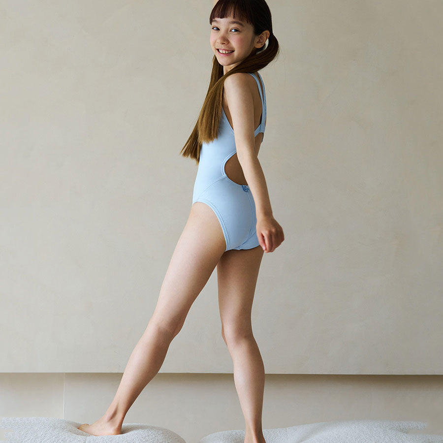 Maillot de bain professionnel bleu clair pour filles