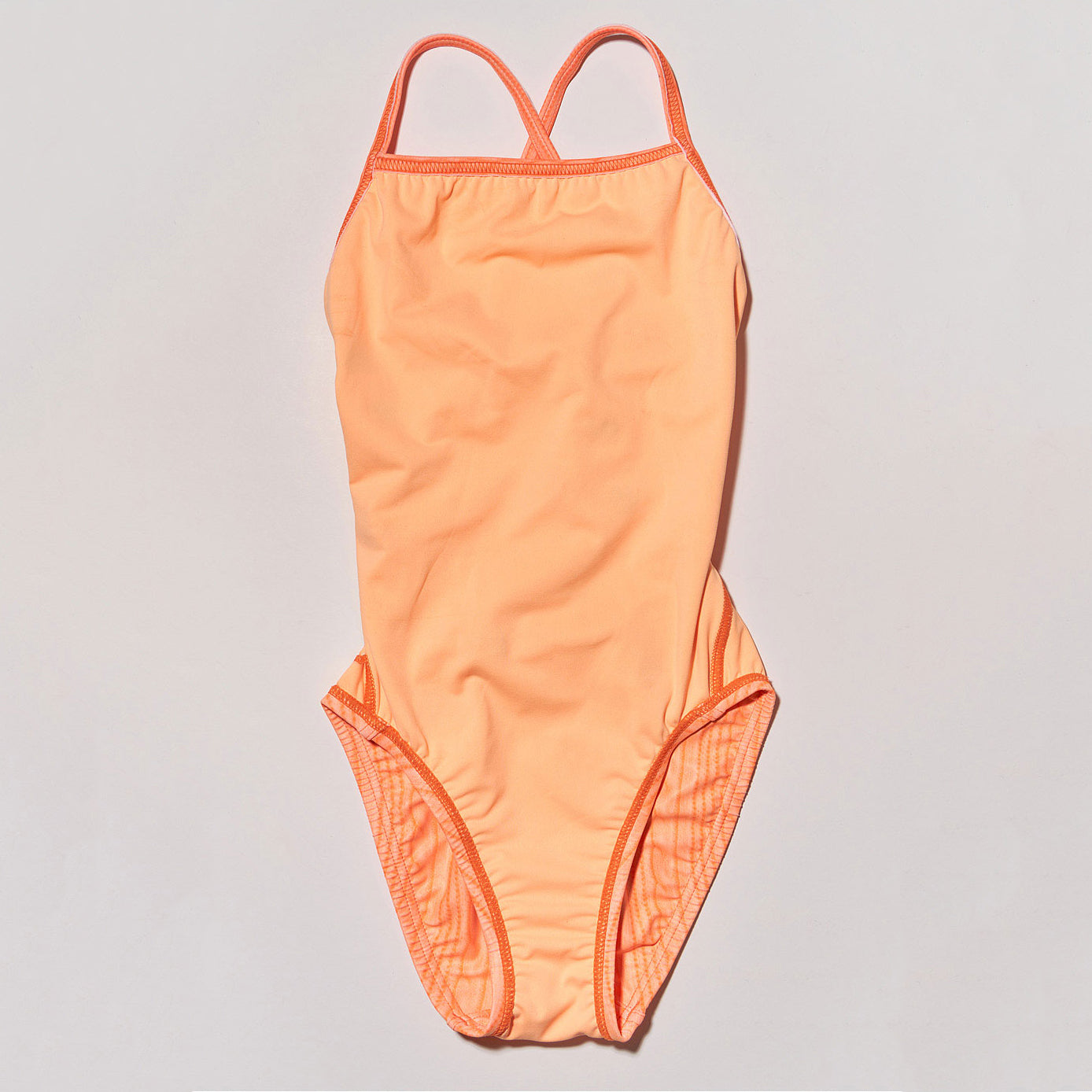 Maillot de bain professionnel brodé orange pour filles