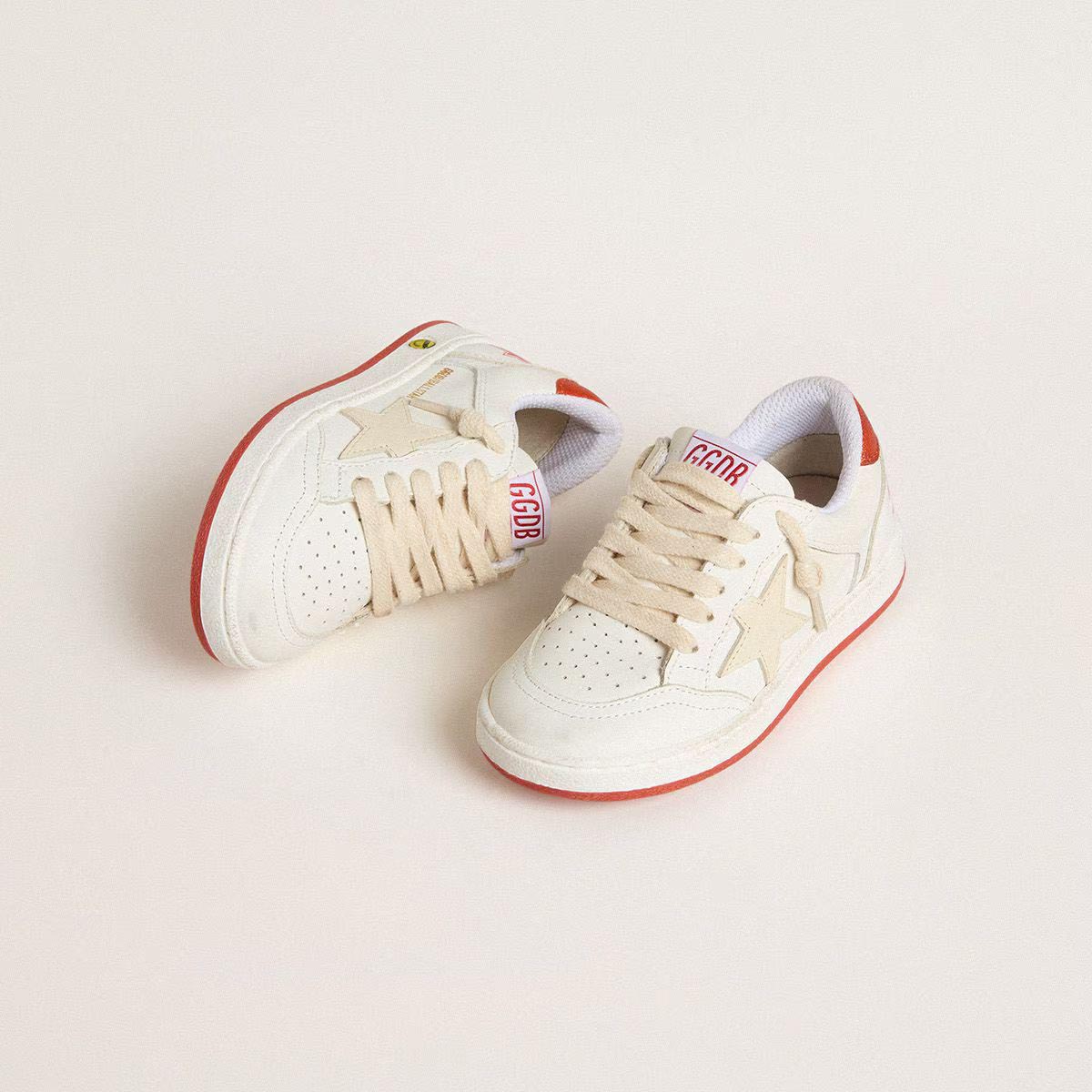Boys & Girls White"BALL STAR"Shoes