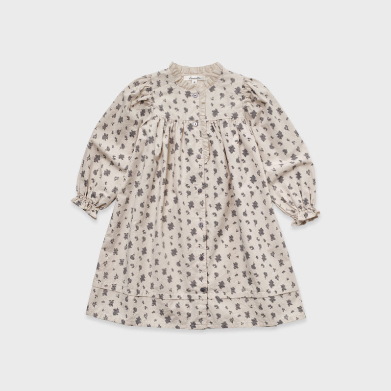 Robe en coton beige à fleurs pour fille